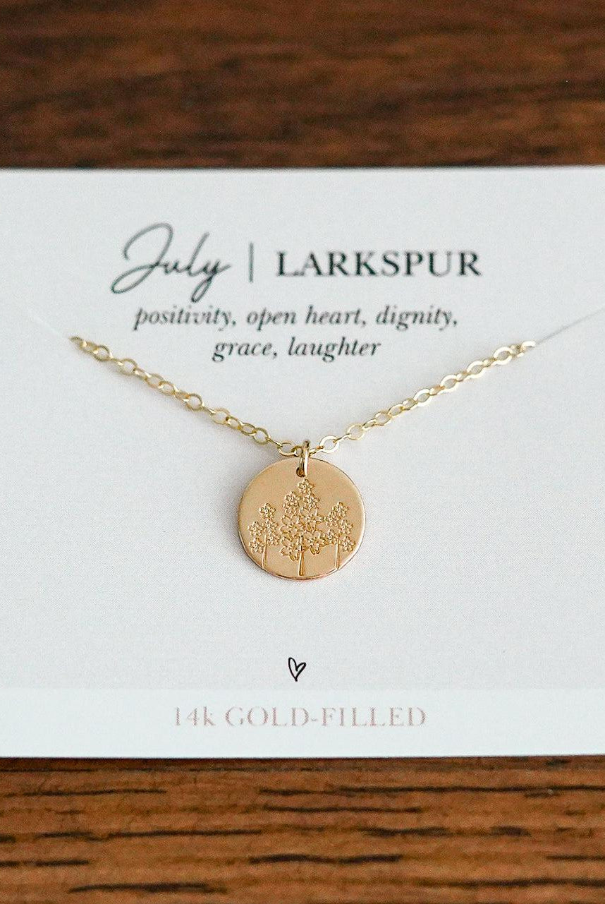 Shop Hand Stamped Birth Flower Necklaces-Necklaces at Ruby Joy Boutique, a Women's Clothing Store in Pickerington, Ohio