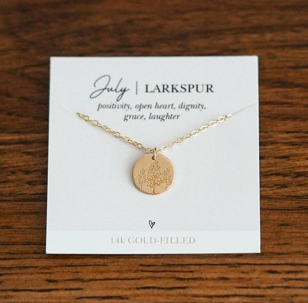 Shop Hand Stamped Birth Flower Necklaces-Necklaces at Ruby Joy Boutique, a Women's Clothing Store in Pickerington, Ohio