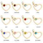 Shop Heart Birthstone Charm- at Ruby Joy Boutique, a Women's Clothing Store in Pickerington, Ohio