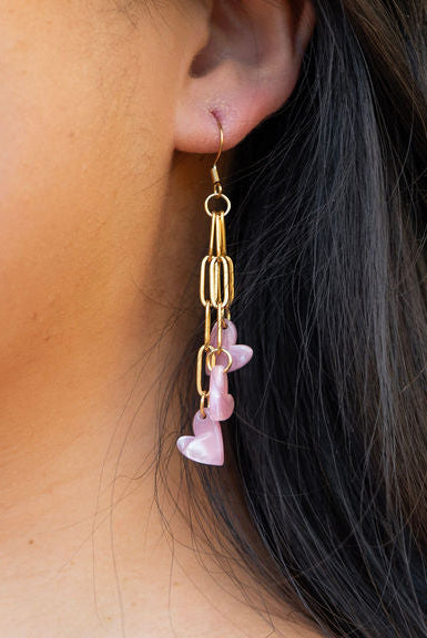 Shop Heartstring Earrings - Pink- at Ruby Joy Boutique, a Women's Clothing Store in Pickerington, Ohio
