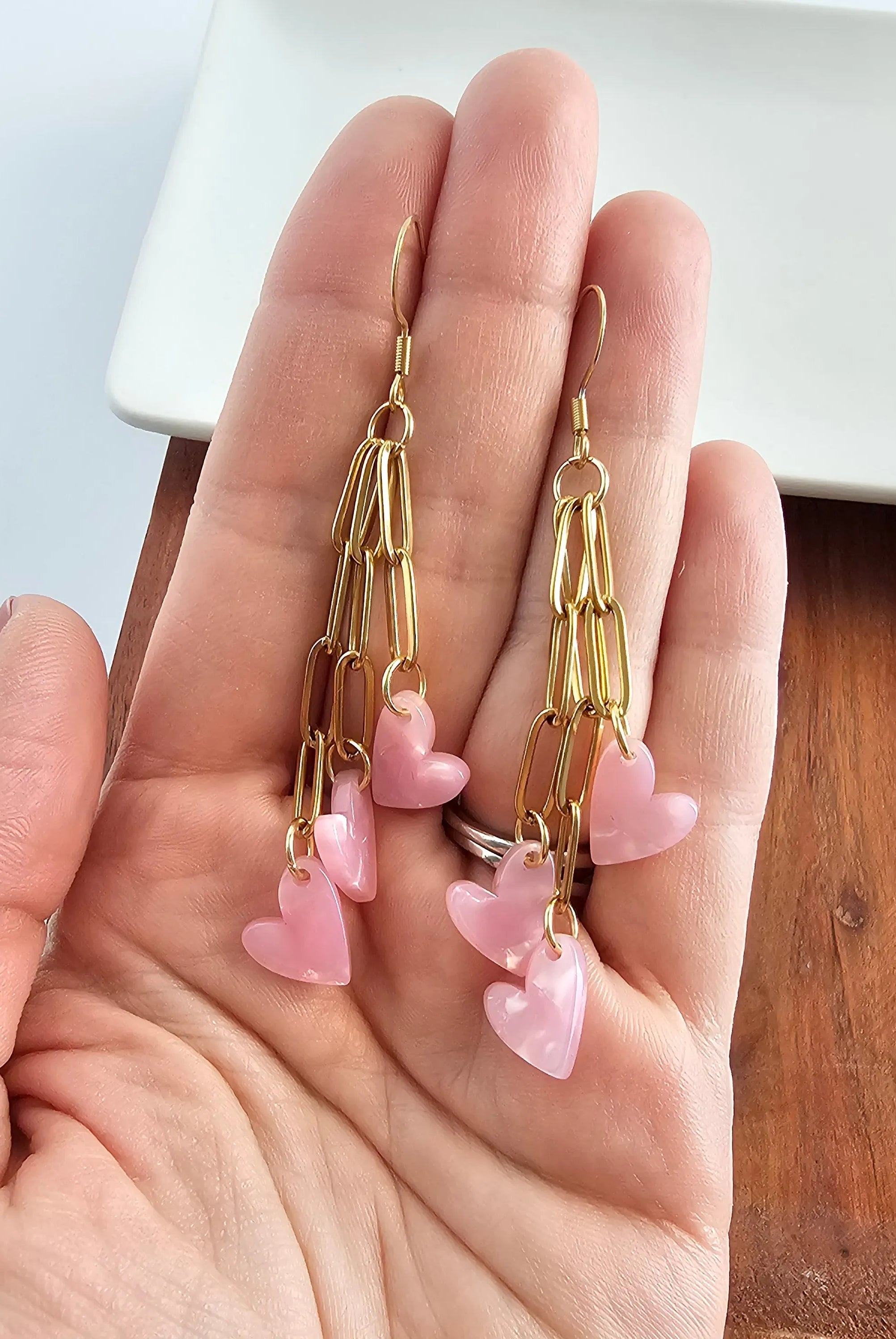 Shop Heartstring Earrings - Pink- at Ruby Joy Boutique, a Women's Clothing Store in Pickerington, Ohio