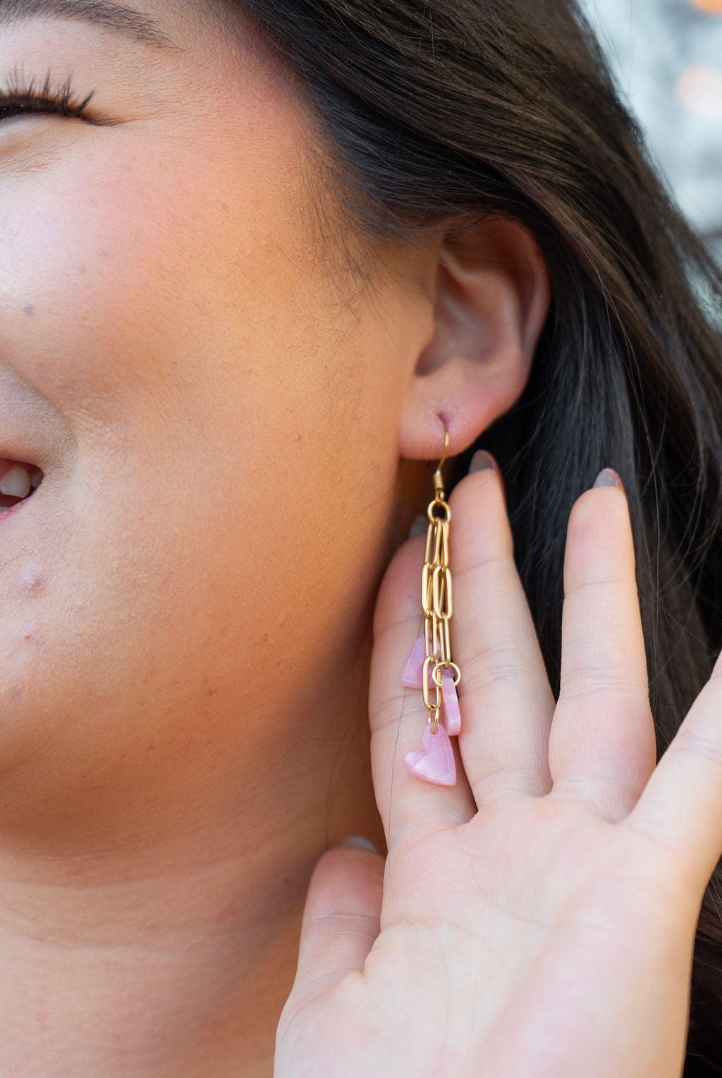 Shop Heartstring Earrings - Pink- at Ruby Joy Boutique, a Women's Clothing Store in Pickerington, Ohio