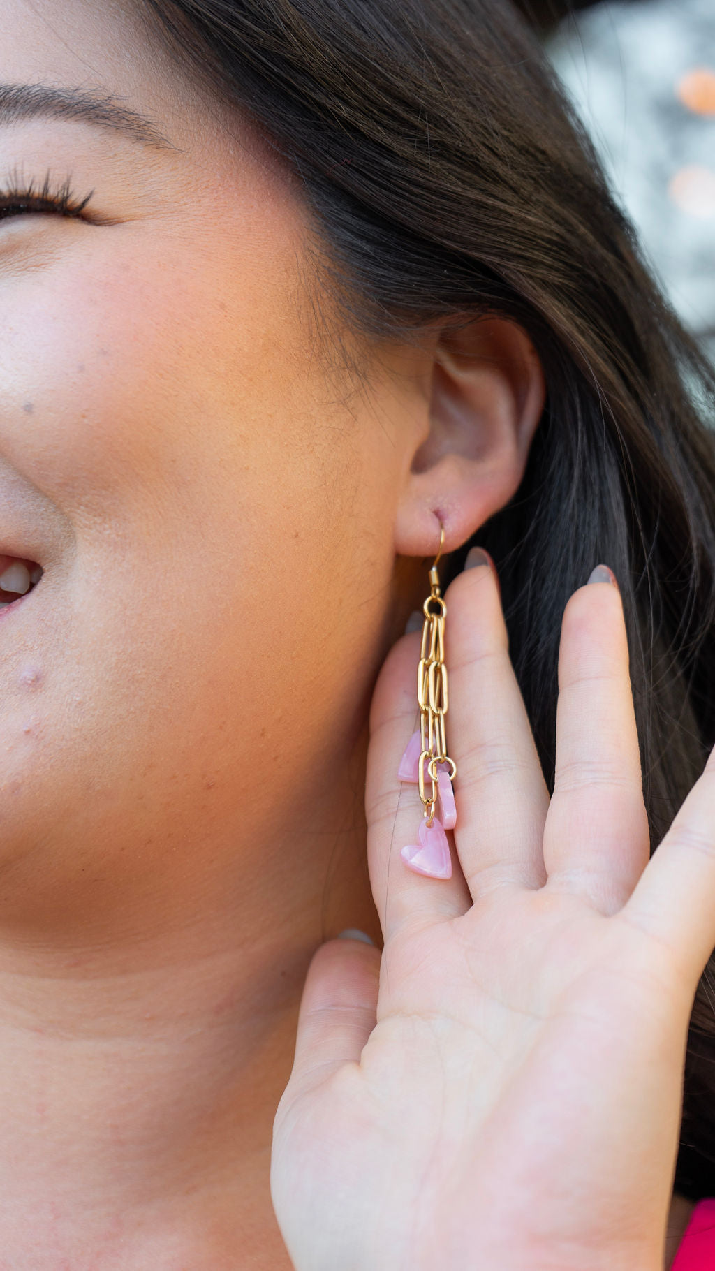 Shop Heartstring Earrings - Pink- at Ruby Joy Boutique, a Women's Clothing Store in Pickerington, Ohio