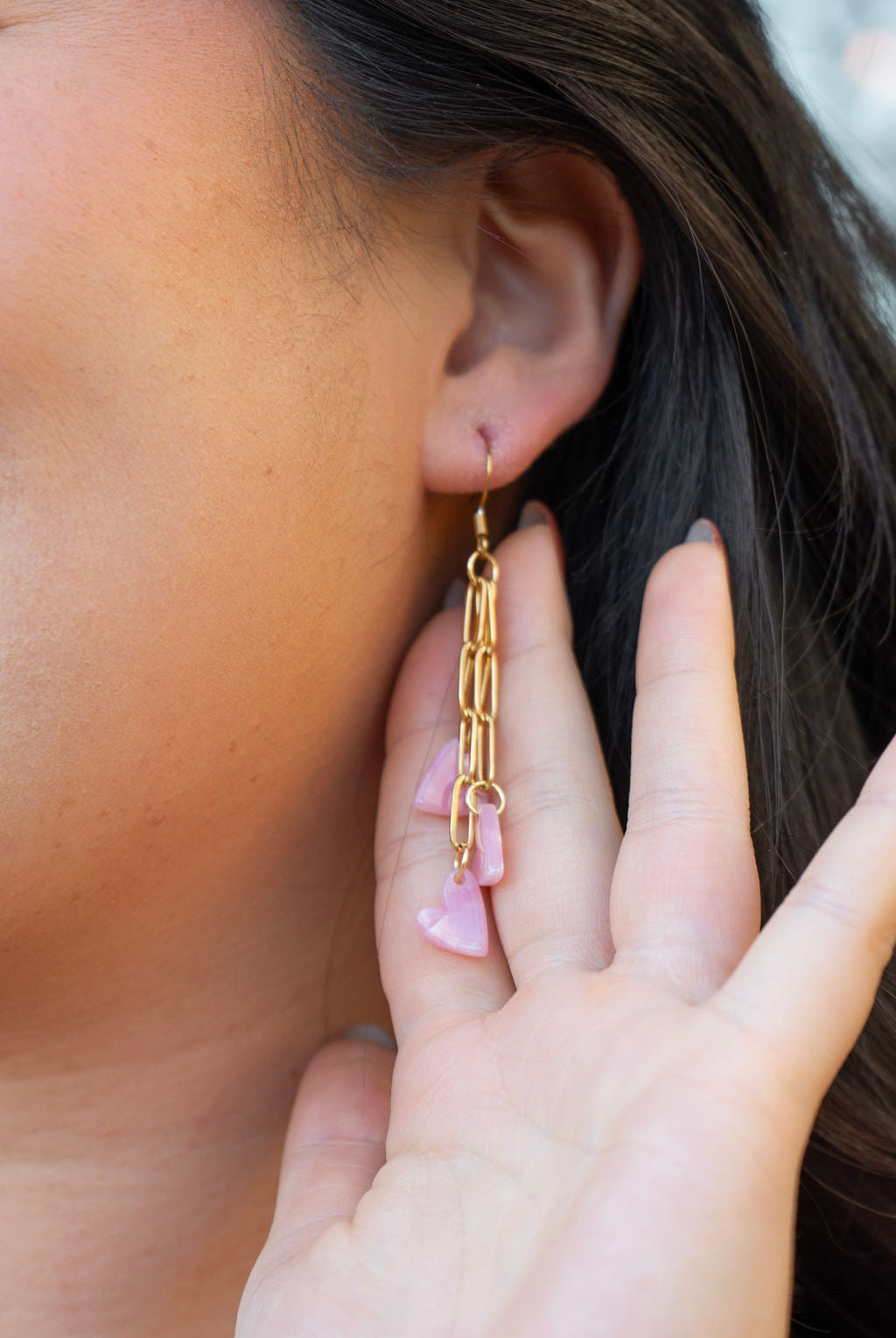 Shop Heartstring Earrings - Pink- at Ruby Joy Boutique, a Women's Clothing Store in Pickerington, Ohio