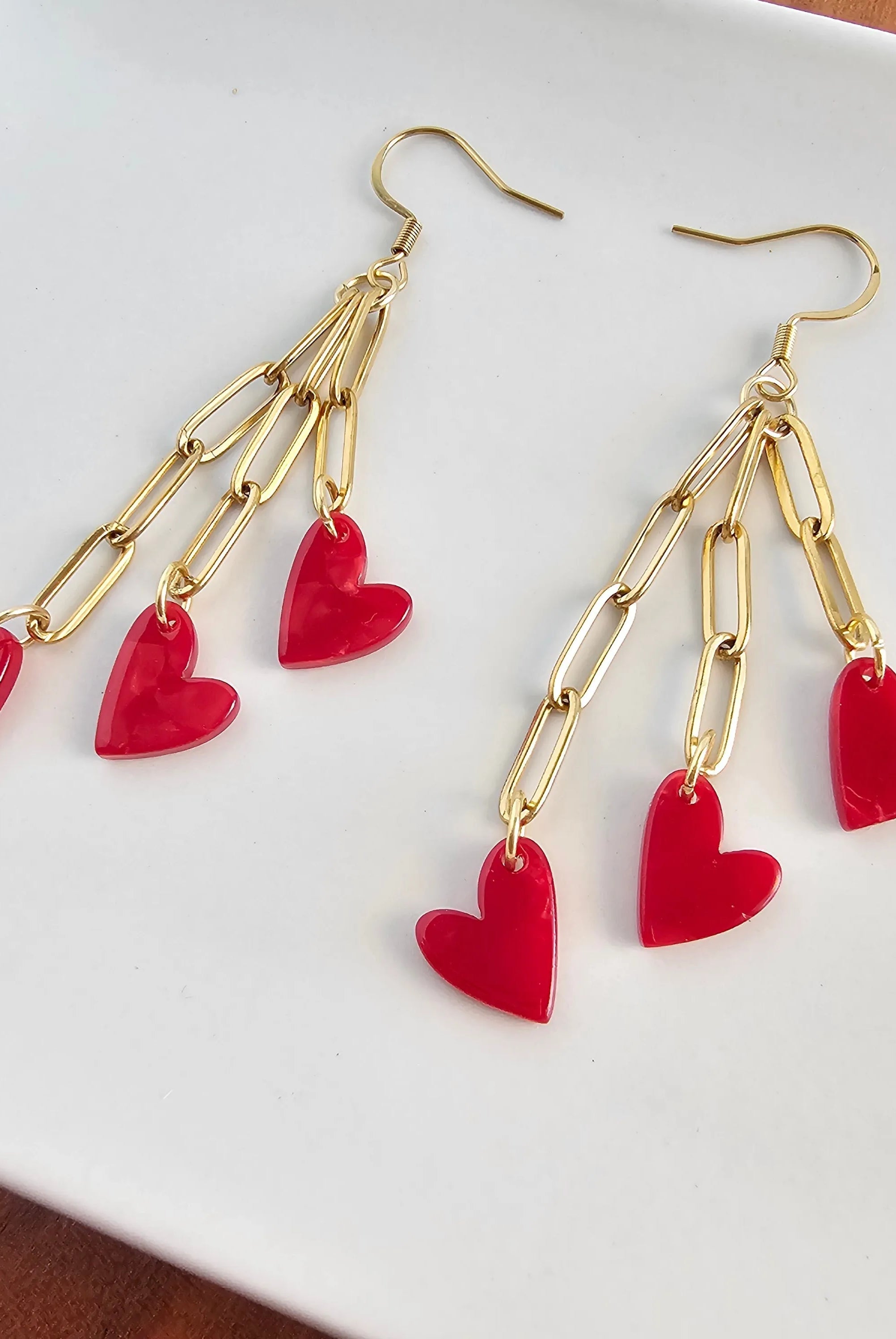 Shop Heartstring Earrings - Red- at Ruby Joy Boutique, a Women's Clothing Store in Pickerington, Ohio