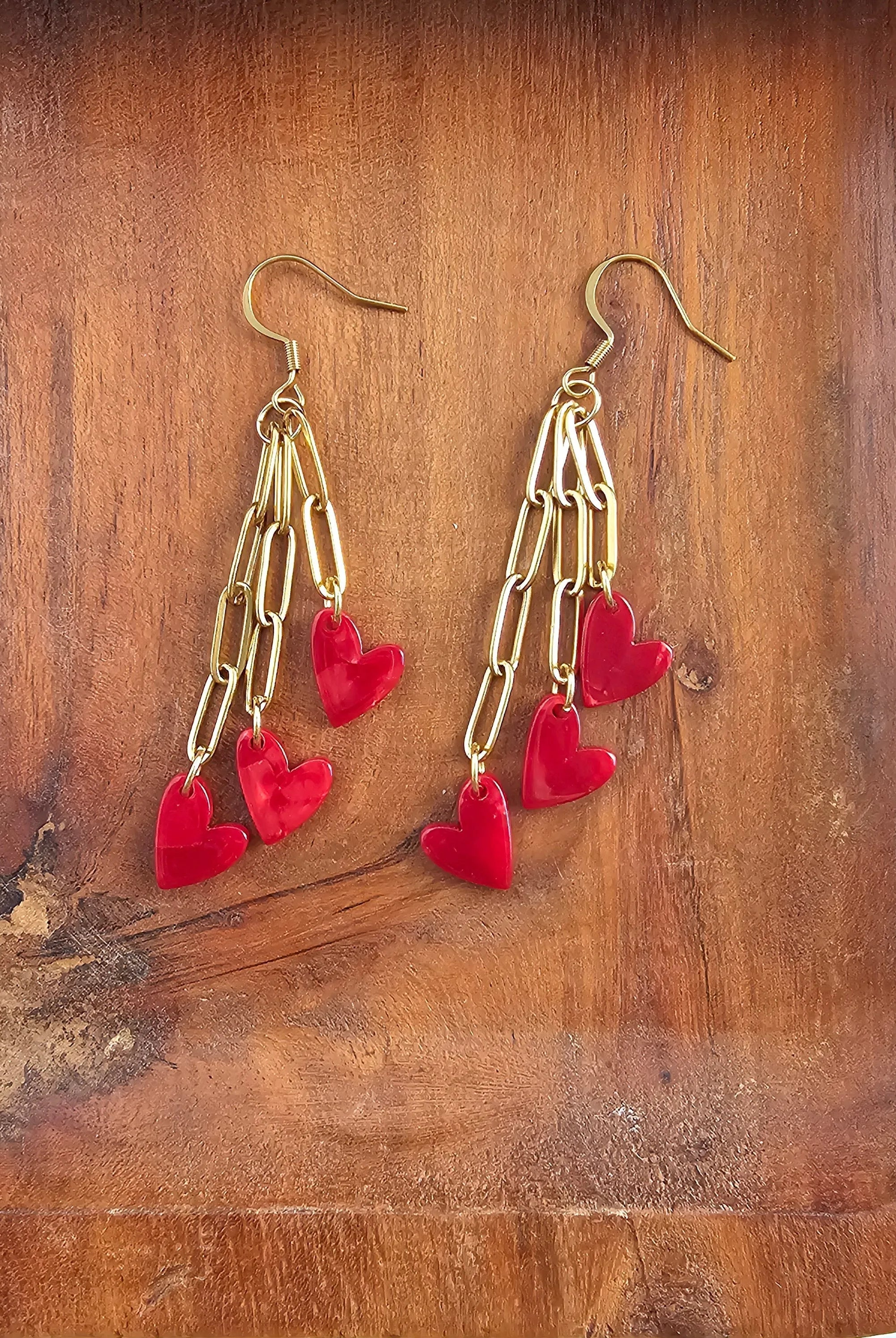 Shop Heartstring Earrings - Red- at Ruby Joy Boutique, a Women's Clothing Store in Pickerington, Ohio