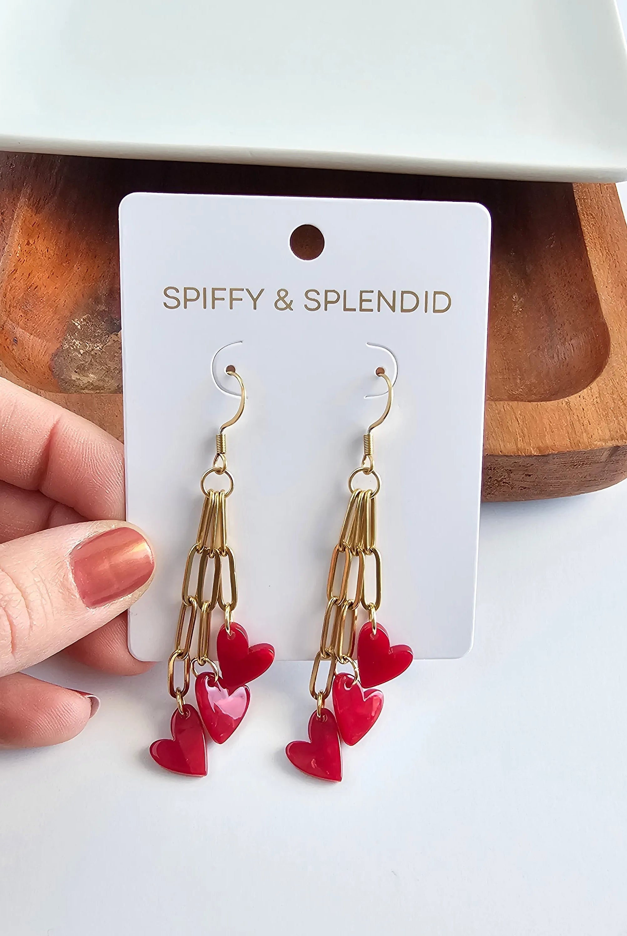 Shop Heartstring Earrings - Red- at Ruby Joy Boutique, a Women's Clothing Store in Pickerington, Ohio