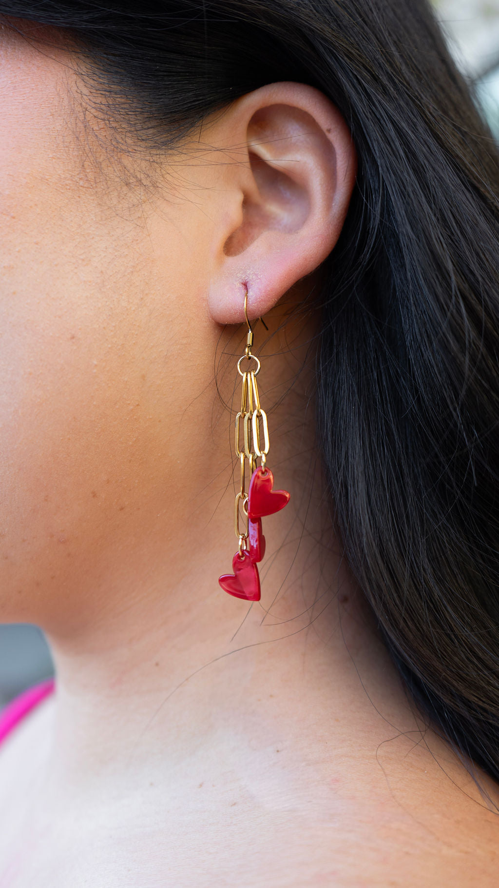 Shop Heartstring Earrings - Red- at Ruby Joy Boutique, a Women's Clothing Store in Pickerington, Ohio