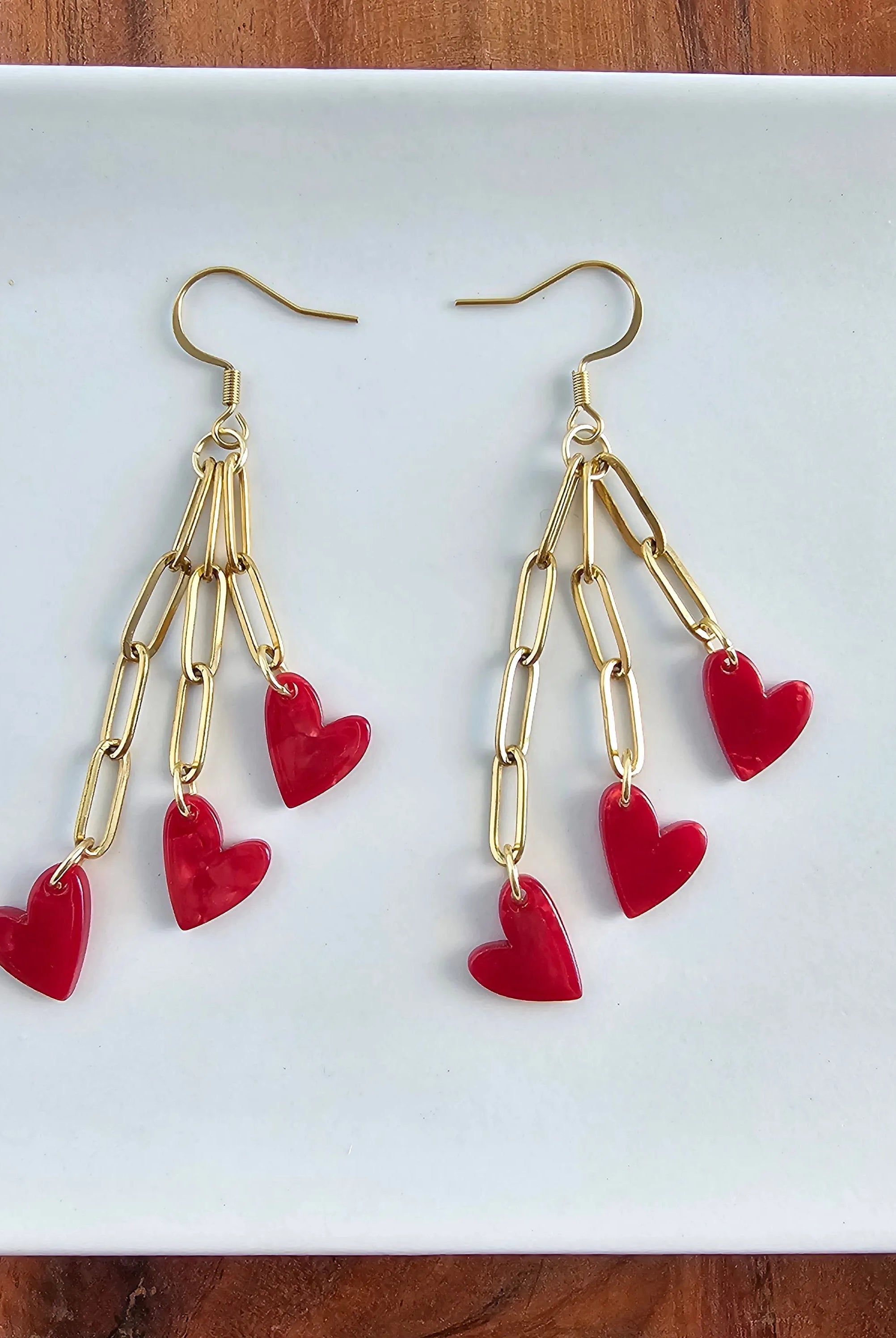 Shop Heartstring Earrings - Red- at Ruby Joy Boutique, a Women's Clothing Store in Pickerington, Ohio