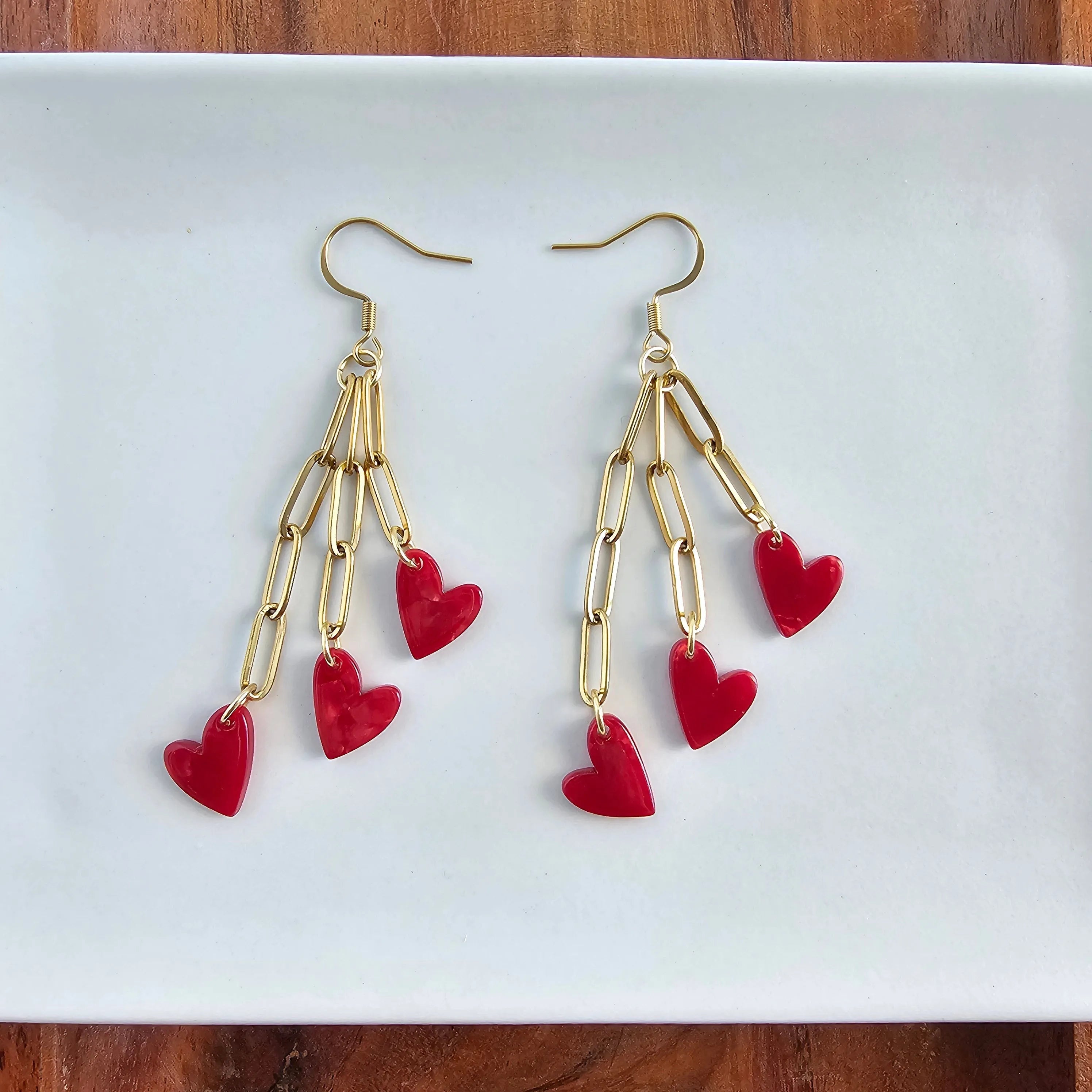 Shop Heartstring Earrings - Red- at Ruby Joy Boutique, a Women's Clothing Store in Pickerington, Ohio