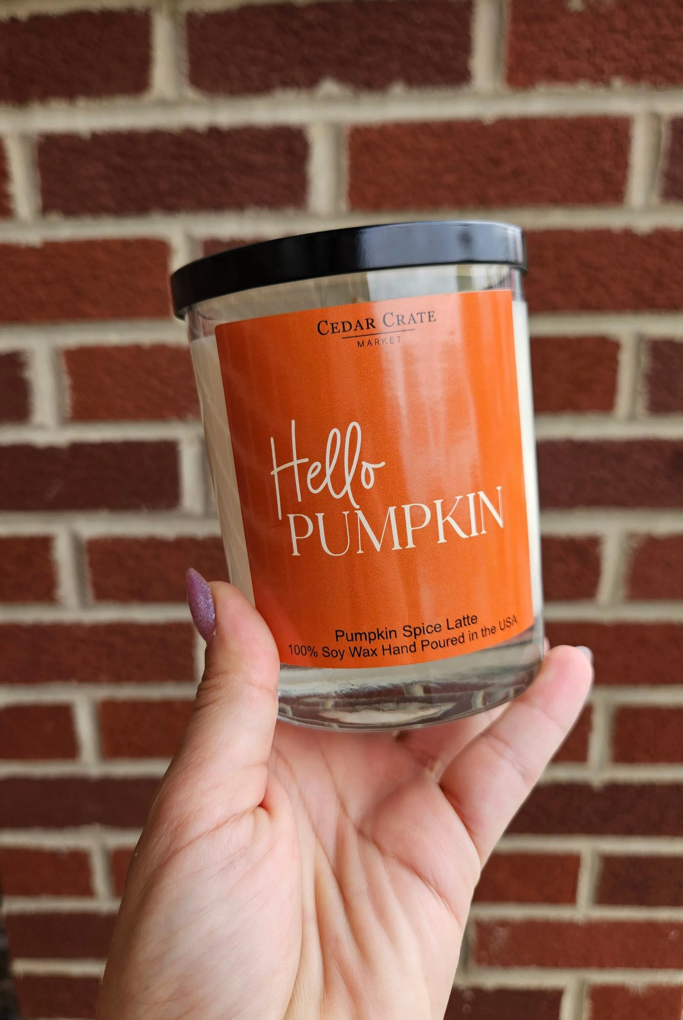 Shop Hello Pumpkin | Pumpkin Spice Latte Soy Candle- at Ruby Joy Boutique, a Women's Clothing Store in Pickerington, Ohio
