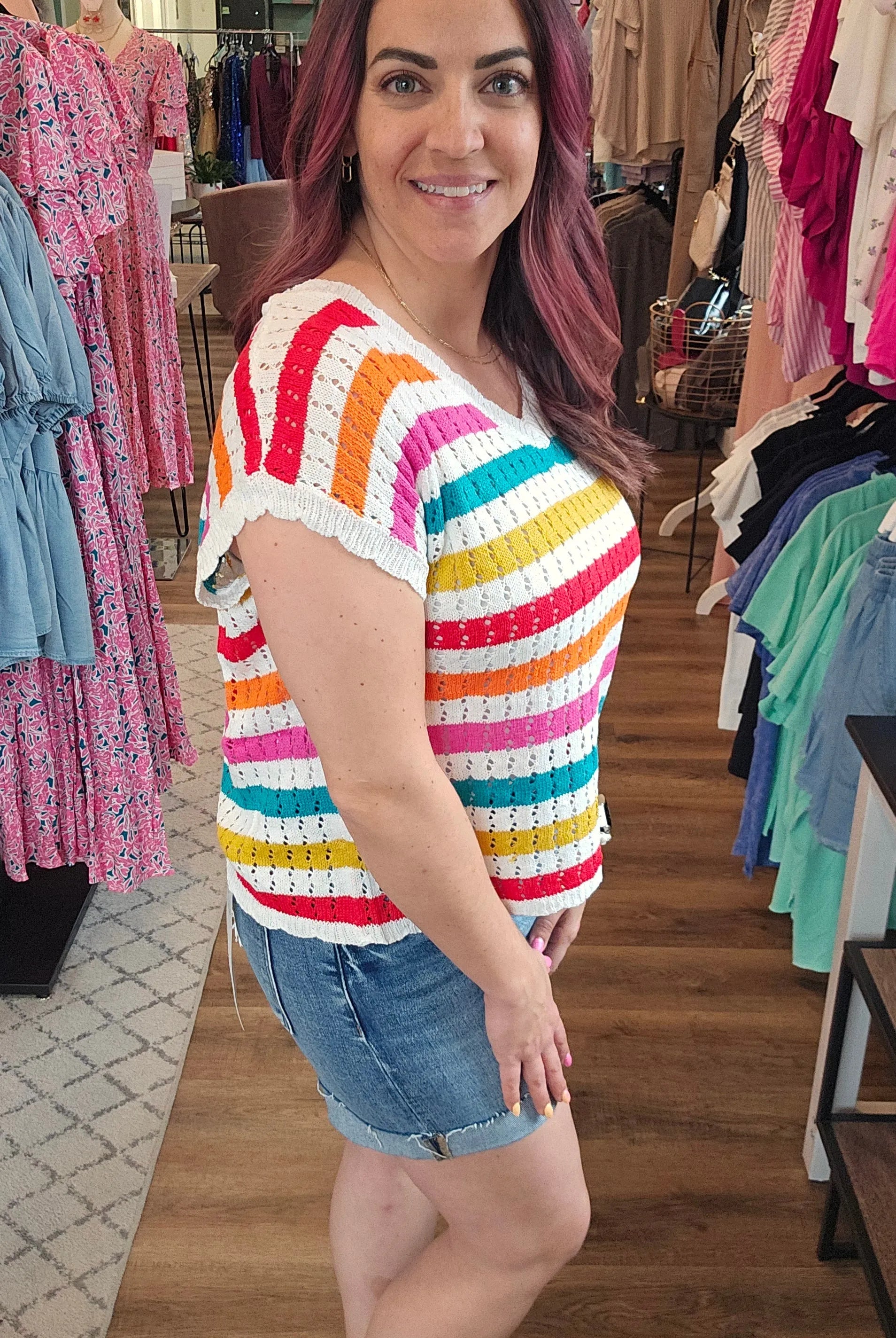 Shop High Rise Cuffed Hem Shorts- at Ruby Joy Boutique, a Women's Clothing Store in Pickerington, Ohio