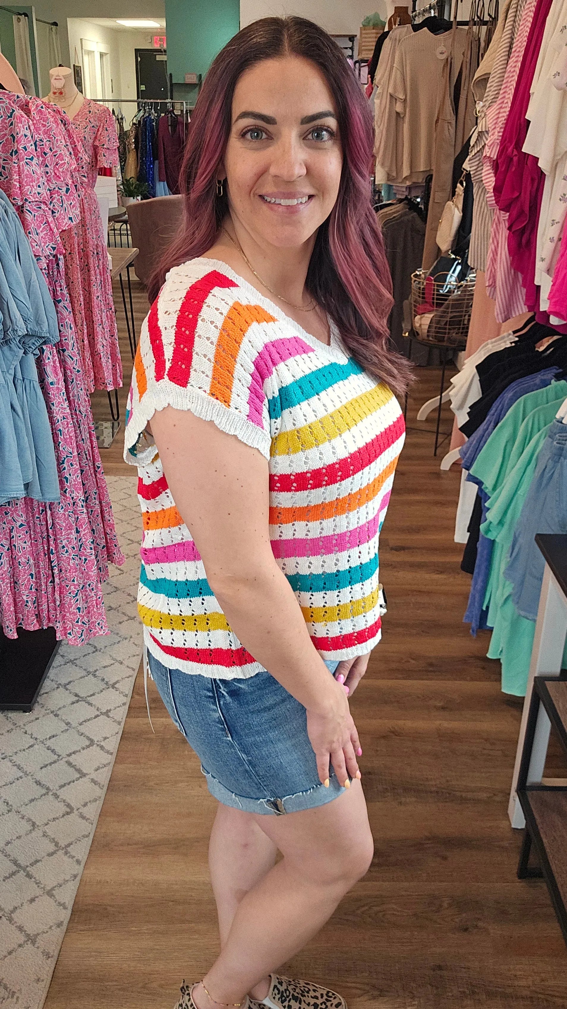 Shop High Rise Cuffed Hem Shorts- at Ruby Joy Boutique, a Women's Clothing Store in Pickerington, Ohio