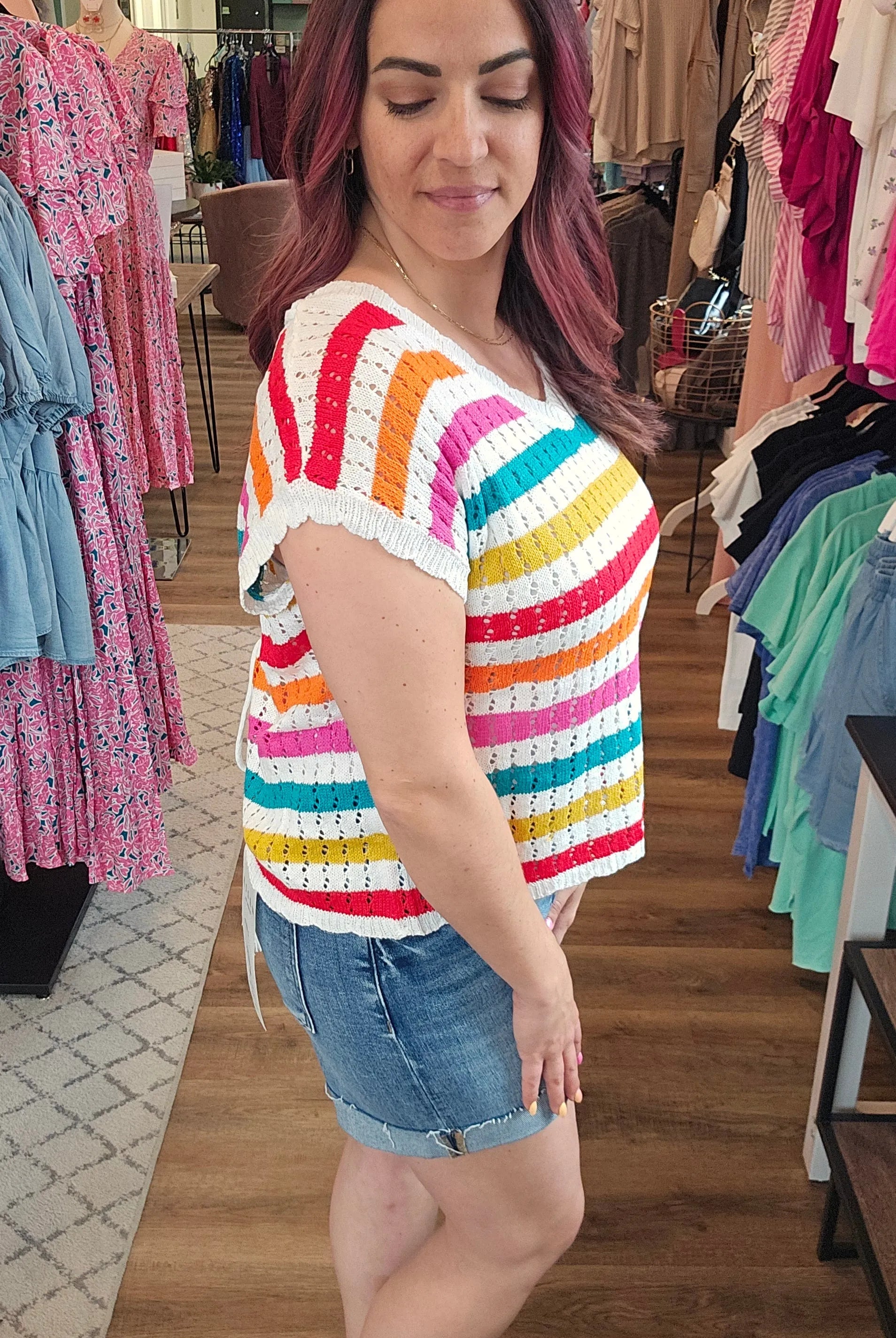 Shop High Rise Cuffed Hem Shorts- at Ruby Joy Boutique, a Women's Clothing Store in Pickerington, Ohio