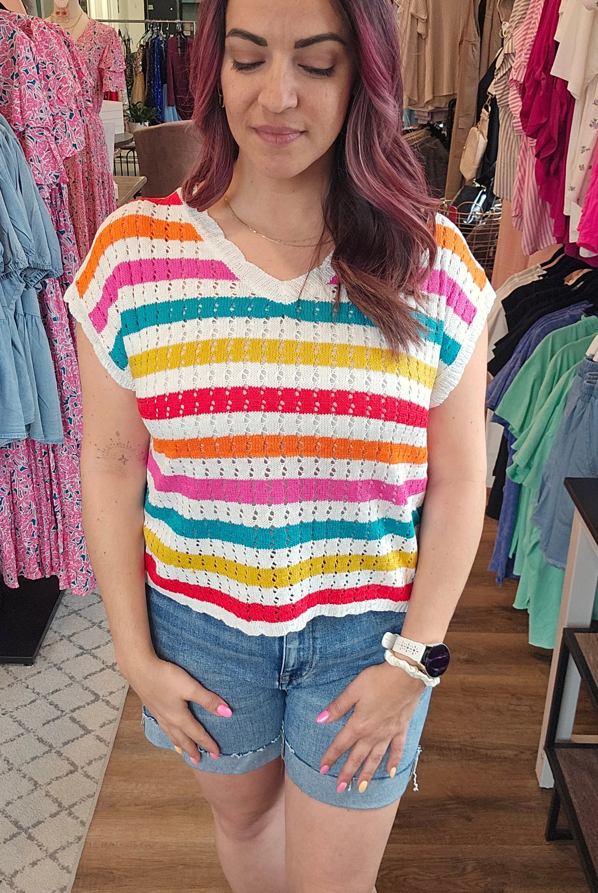 Shop High Rise Cuffed Hem Shorts- at Ruby Joy Boutique, a Women's Clothing Store in Pickerington, Ohio