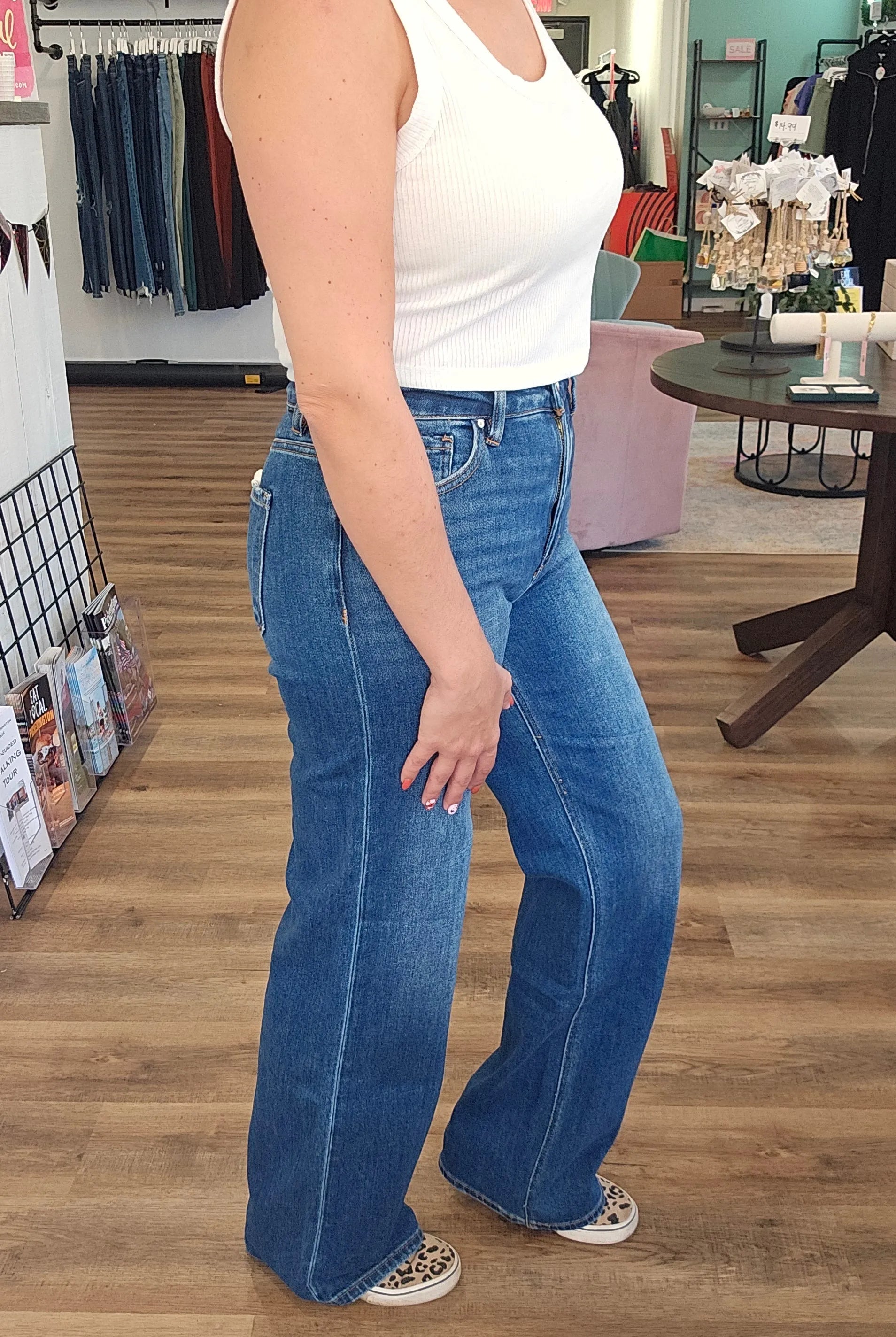 Shop High-Rise Straight Leg Jeans | Mica Denim- at Ruby Joy Boutique, a Women's Clothing Store in Pickerington, Ohio