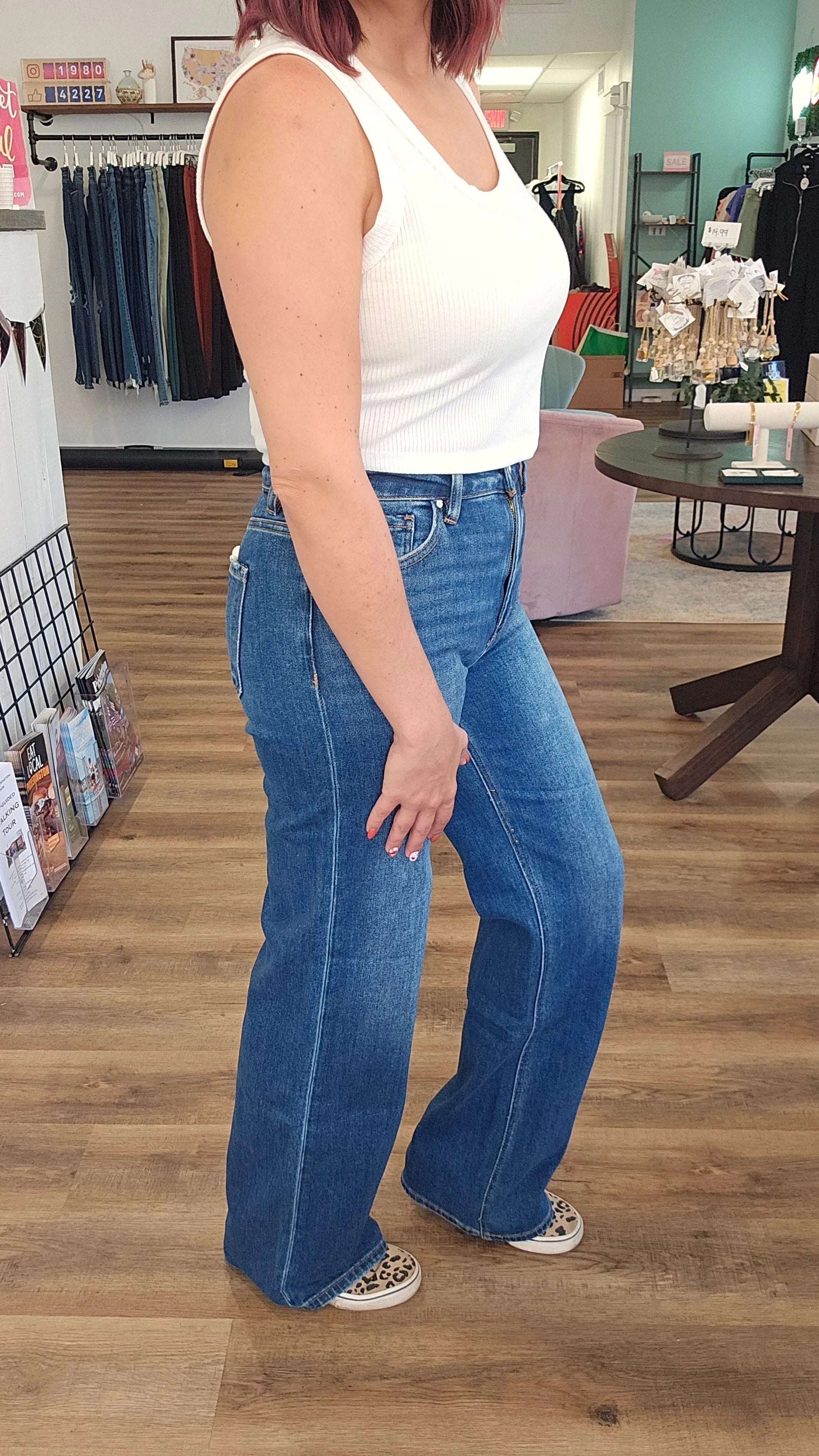 Shop High-Rise Straight Leg Jeans | Mica Denim- at Ruby Joy Boutique, a Women's Clothing Store in Pickerington, Ohio
