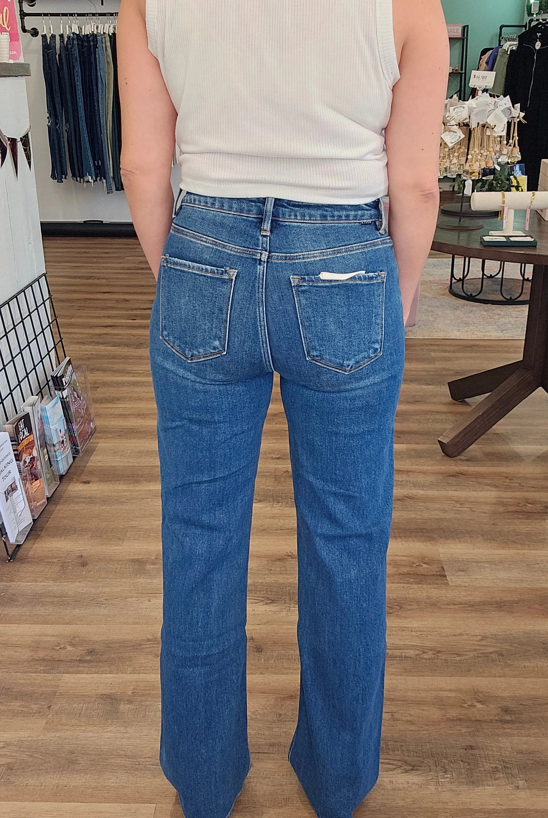 Shop High-Rise Straight Leg Jeans | Mica Denim- at Ruby Joy Boutique, a Women's Clothing Store in Pickerington, Ohio