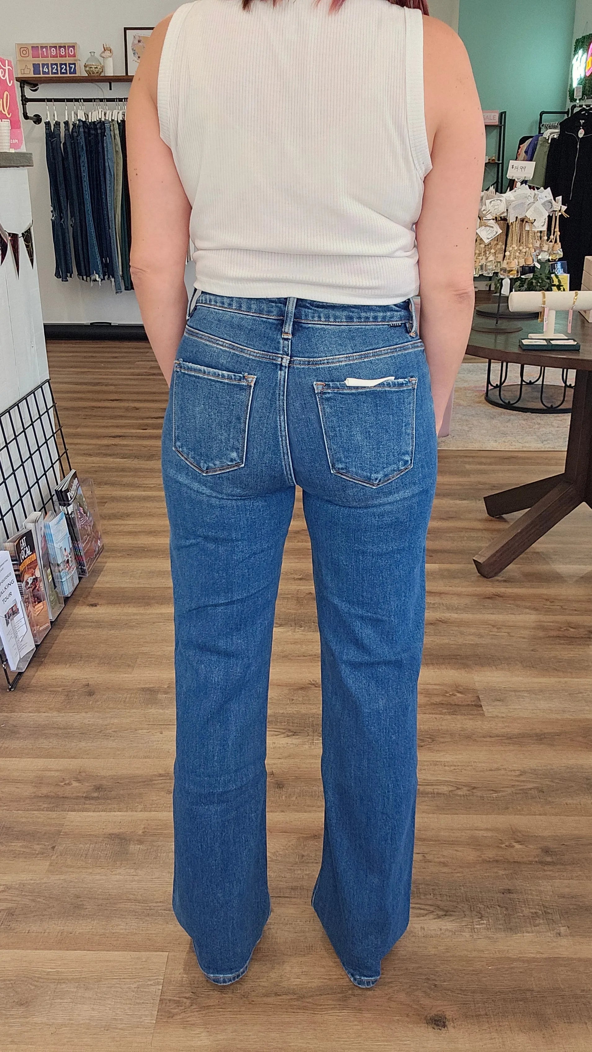 Shop High-Rise Straight Leg Jeans | Mica Denim- at Ruby Joy Boutique, a Women's Clothing Store in Pickerington, Ohio