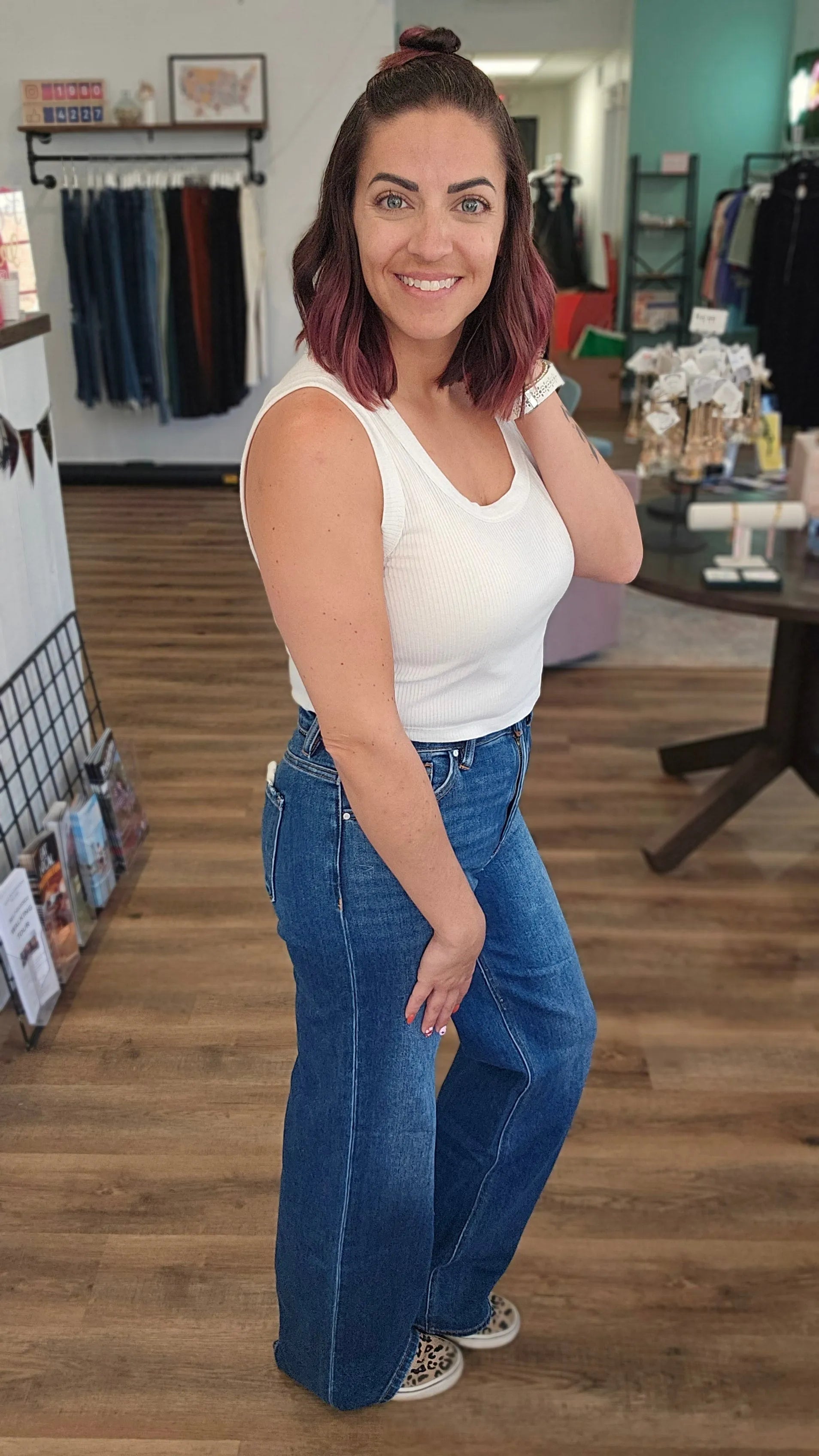 Shop High-Rise Straight Leg Jeans | Mica Denim- at Ruby Joy Boutique, a Women's Clothing Store in Pickerington, Ohio