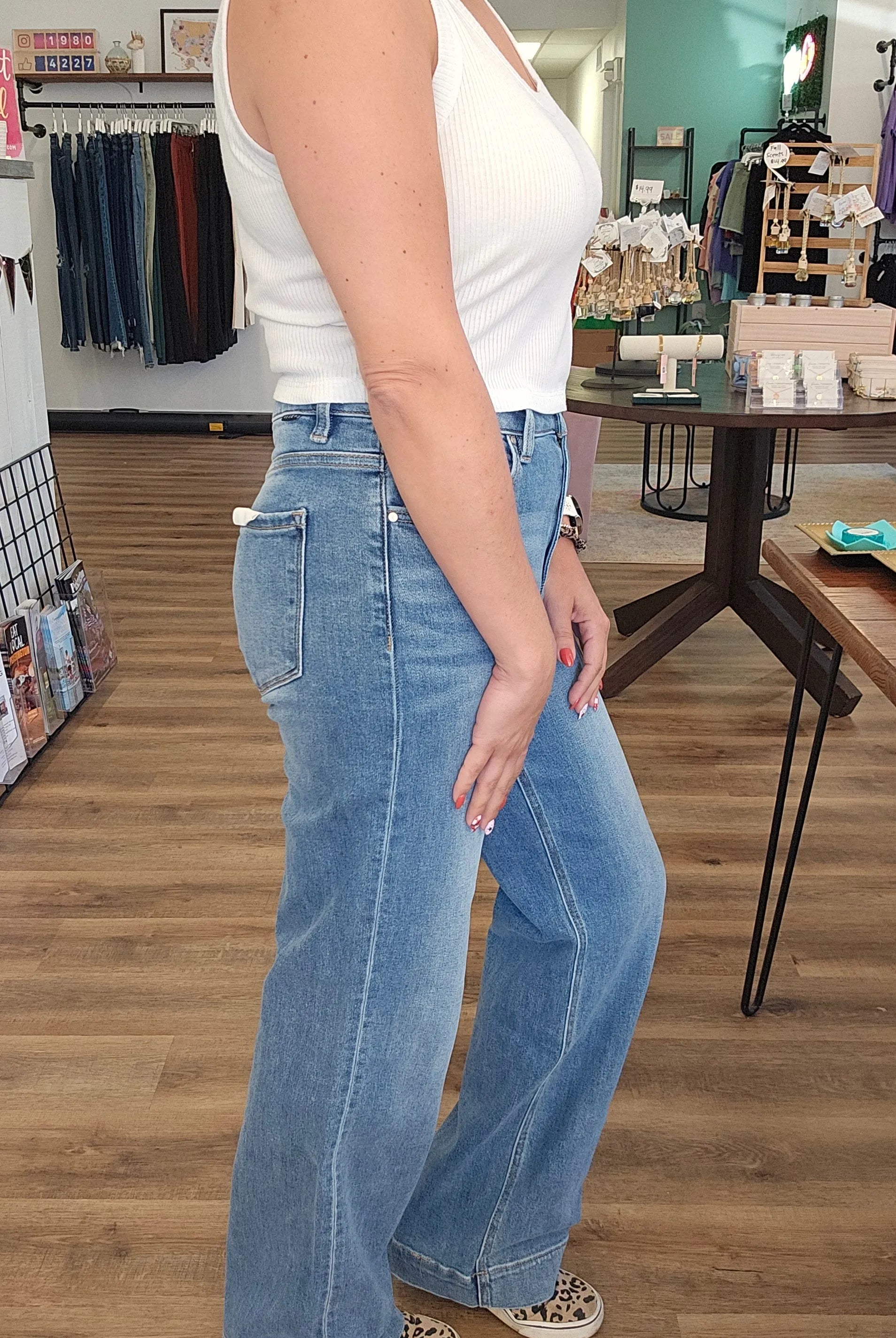 Shop High-Rise Straight Leg Jeans | Mica Denim- at Ruby Joy Boutique, a Women's Clothing Store in Pickerington, Ohio