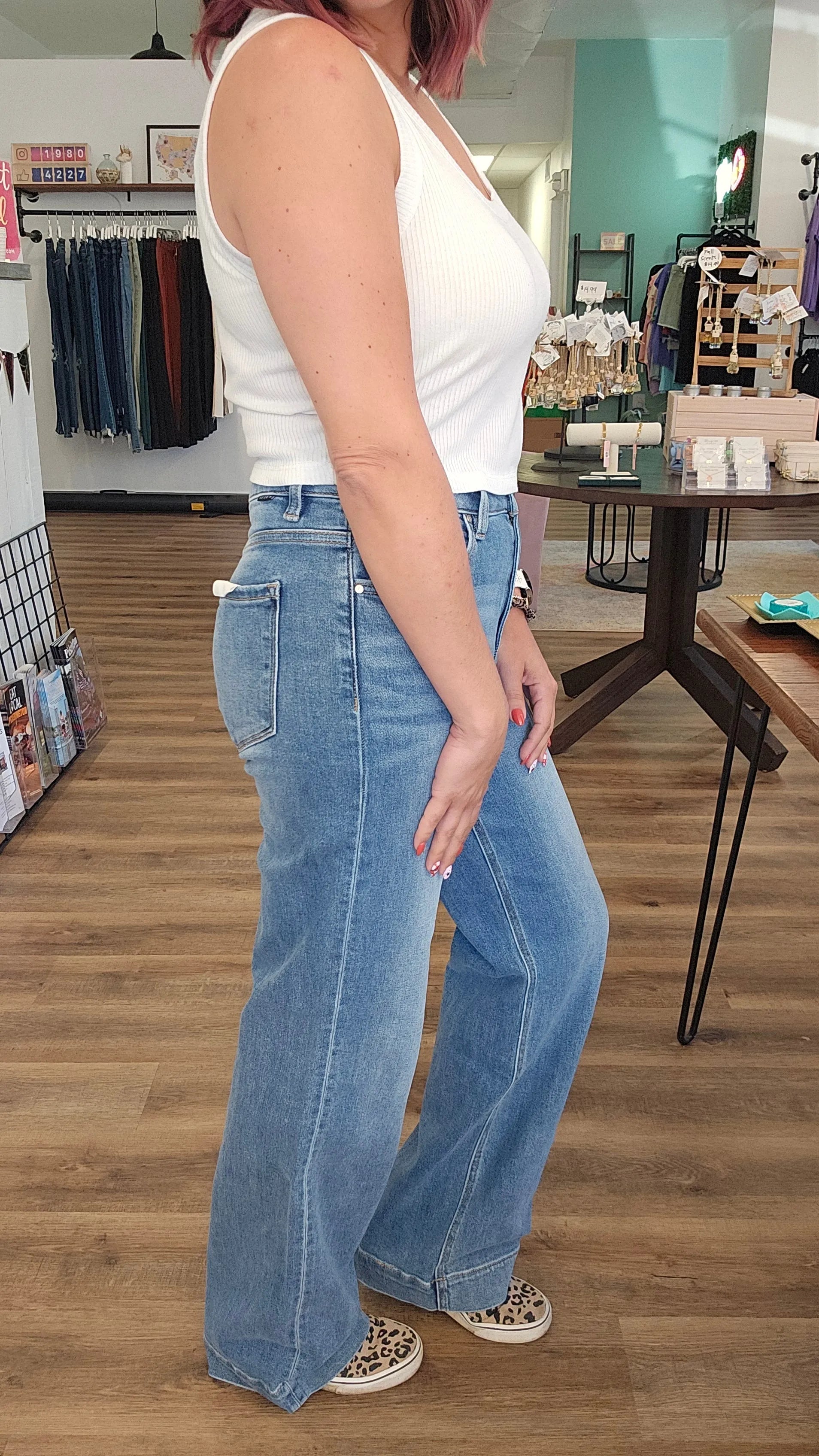 Shop High-Rise Straight Leg Jeans | Mica Denim- at Ruby Joy Boutique, a Women's Clothing Store in Pickerington, Ohio