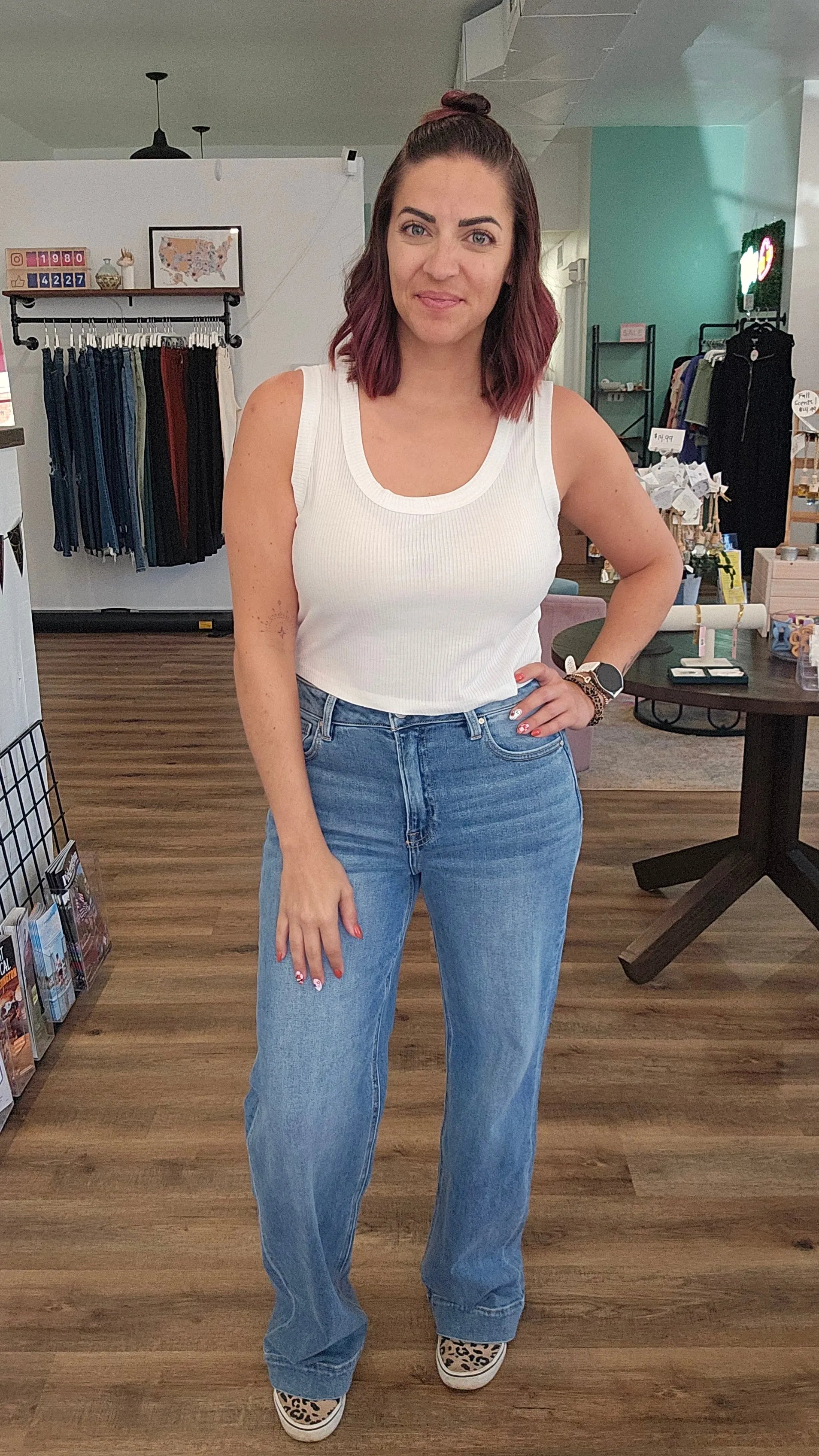 Shop High-Rise Straight Leg Jeans | Mica Denim- at Ruby Joy Boutique, a Women's Clothing Store in Pickerington, Ohio