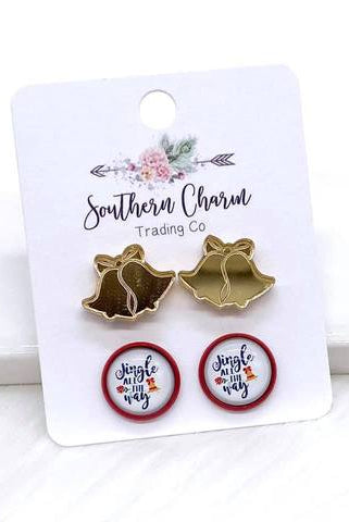 Shop Holiday Studs Duo - Jingle All The Way & Bells-Earrings at Ruby Joy Boutique, a Women's Clothing Store in Pickerington, Ohio