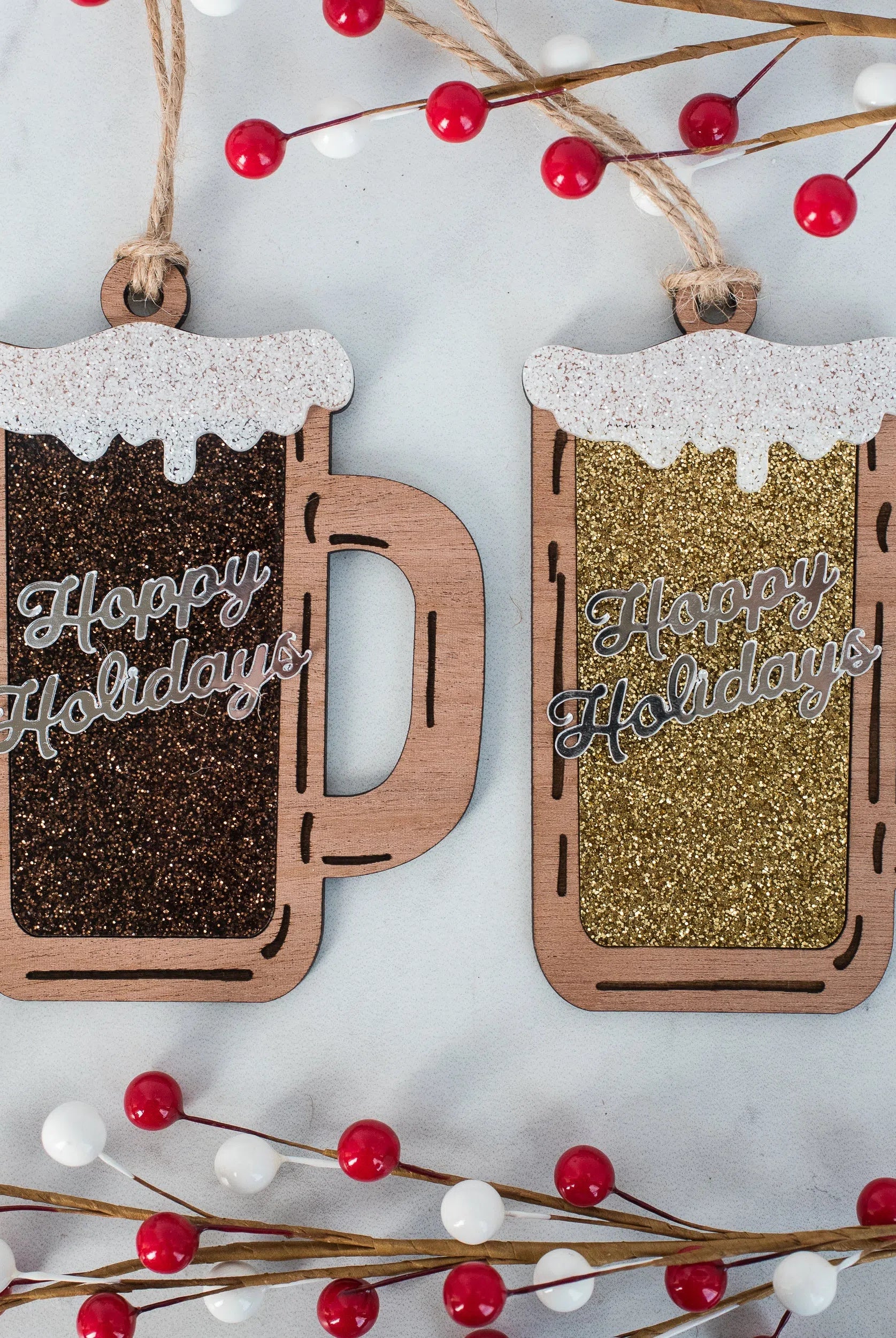 Shop Hoppy Holidays Beer Ornament - 2 Varieties-Holiday Ornaments at Ruby Joy Boutique, a Women's Clothing Store in Pickerington, Ohio