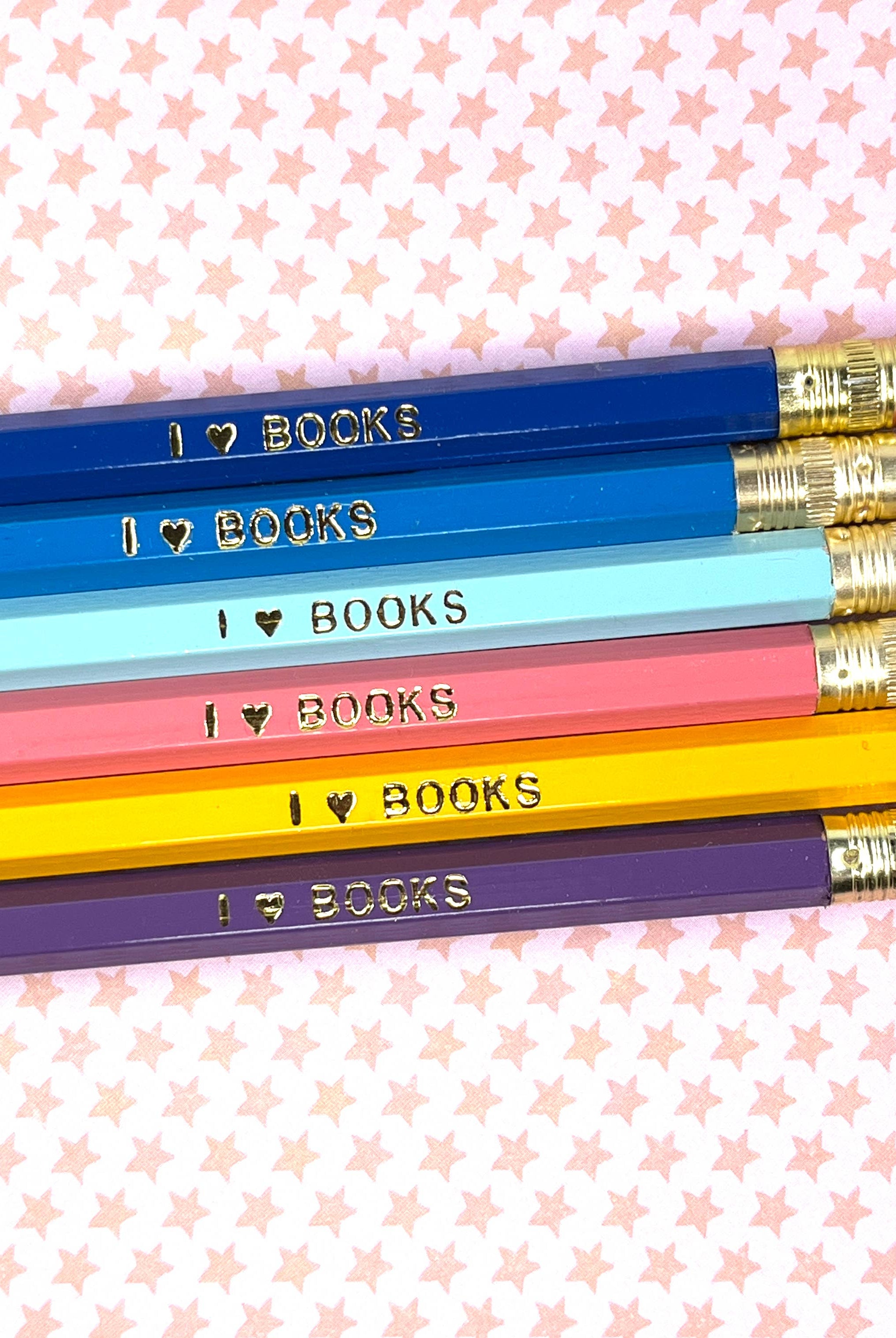 Shop I Love Books Pencils - Set of 6-Pen & Pencil Sets at Ruby Joy Boutique, a Women's Clothing Store in Pickerington, Ohio