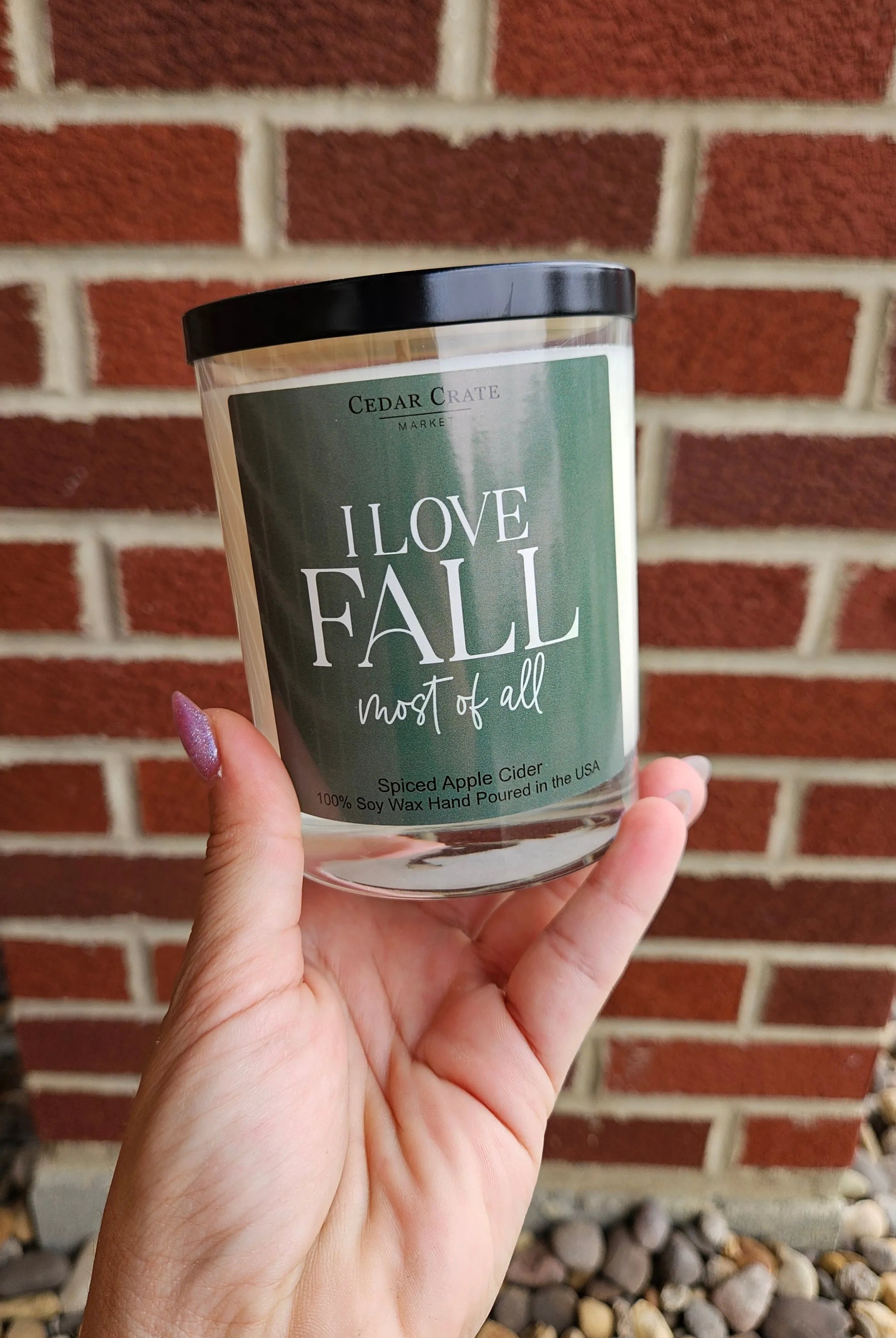Shop I Love Fall Most of All | Spiced Apple Cider Soy Candle- at Ruby Joy Boutique, a Women's Clothing Store in Pickerington, Ohio