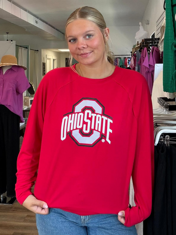 Ohio State Buckeyes Long Sleeve Rylee Raglan Top