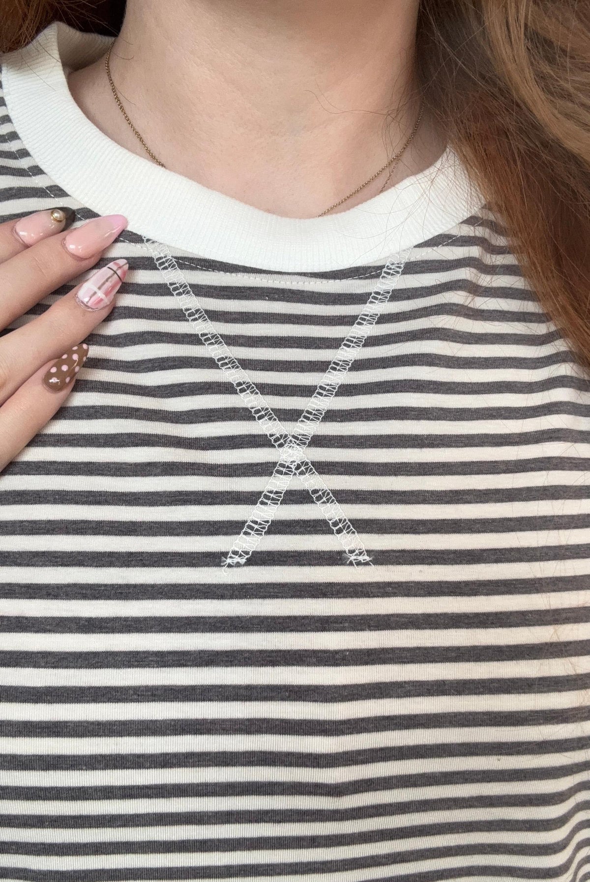 Shop Long Sleeve Charcoal Striped Top- at Ruby Joy Boutique, a Women's Clothing Store in Pickerington, Ohio