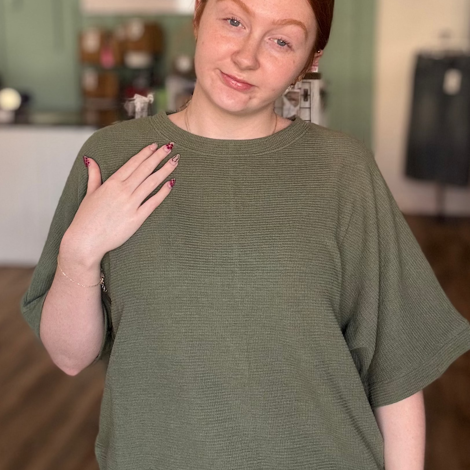 Shop Baby Waffle Knit Boxy Top - Light Olive- at Ruby Joy Boutique, a Women's Clothing Store in Pickerington, Ohio