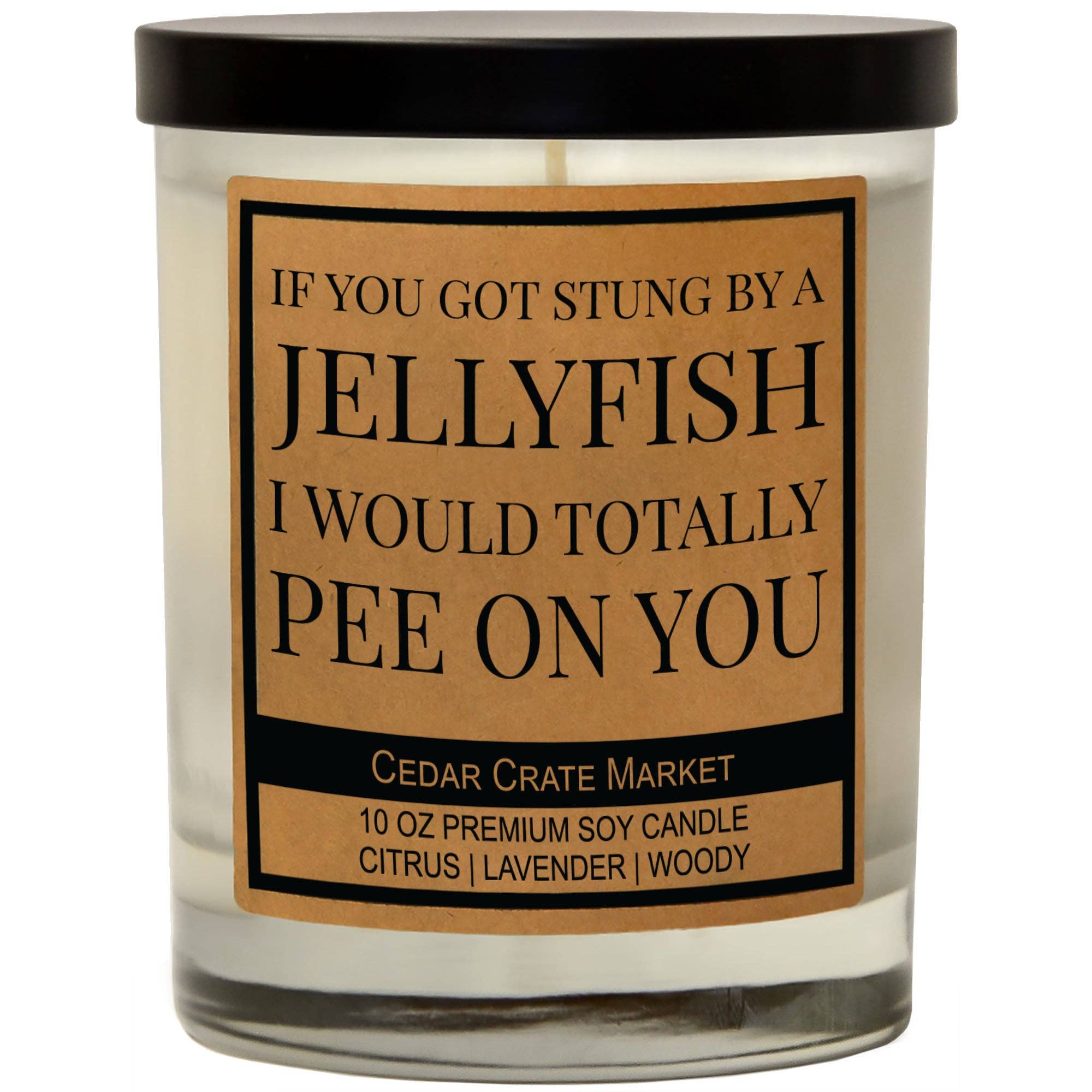 Shop If You Got Stung By A Jellyfish I Would Pee On You | Cedar Crate Soy Candles-Candles at Ruby Joy Boutique, a Women's Clothing Store in Pickerington, Ohio