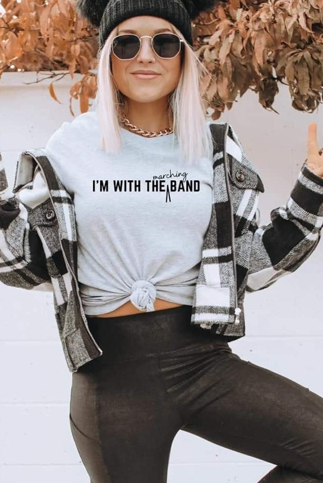 Shop I'm With the Marching Band | Custom-Graphic Tee at Ruby Joy Boutique, a Women's Clothing Store in Pickerington, Ohio