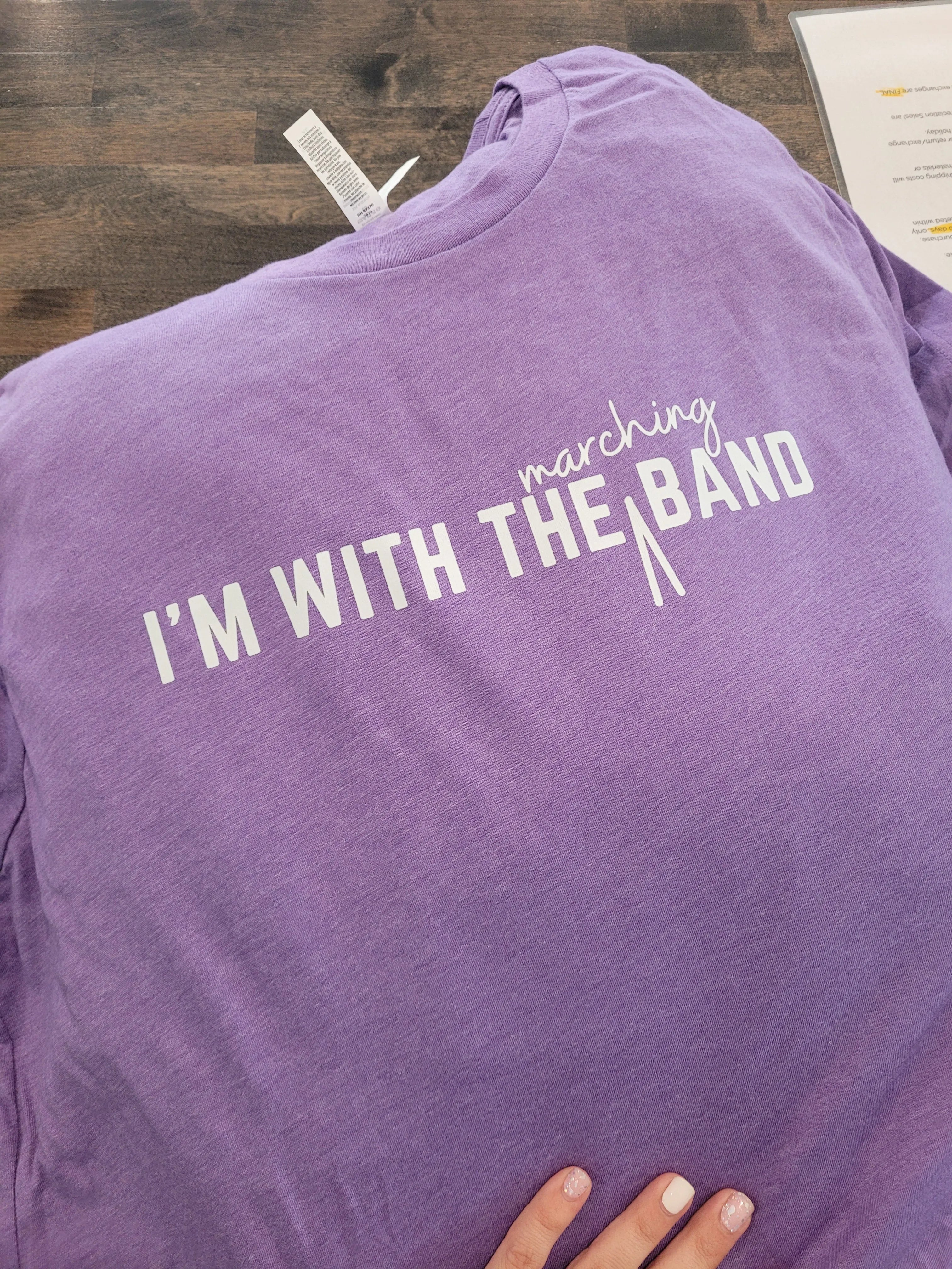 Shop I'm With the Marching Band Tee-Small at Ruby Joy Boutique, a Women's Clothing Store in Pickerington, Ohio