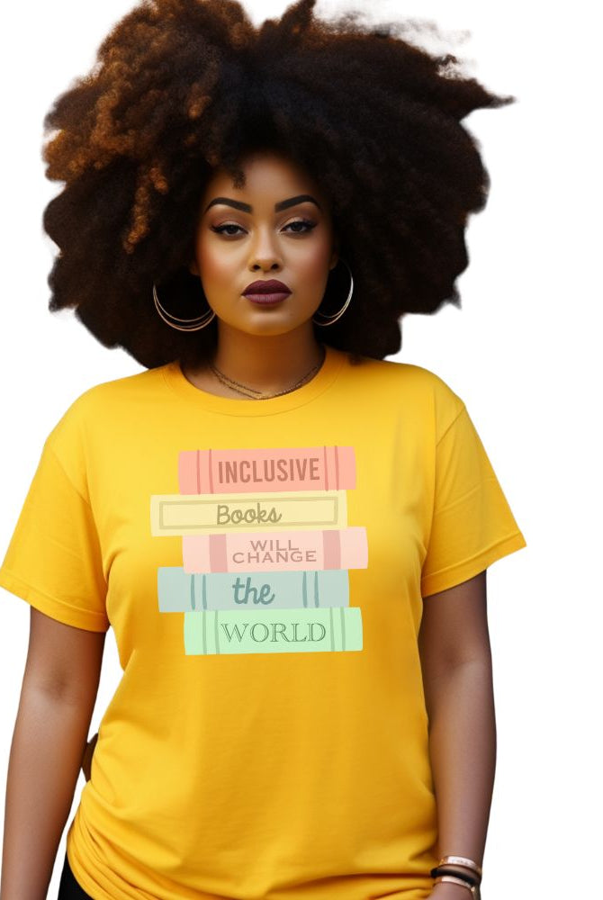 Shop Inclusive Books Stack Classic Tee- at Ruby Joy Boutique, a Women's Clothing Store in Pickerington, Ohio