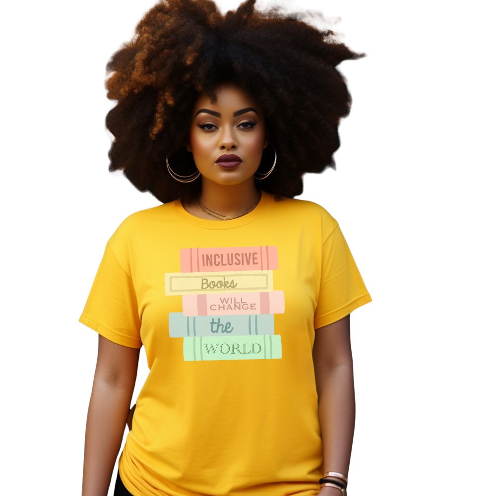 Shop Inclusive Books Stack Classic Tee- at Ruby Joy Boutique, a Women's Clothing Store in Pickerington, Ohio