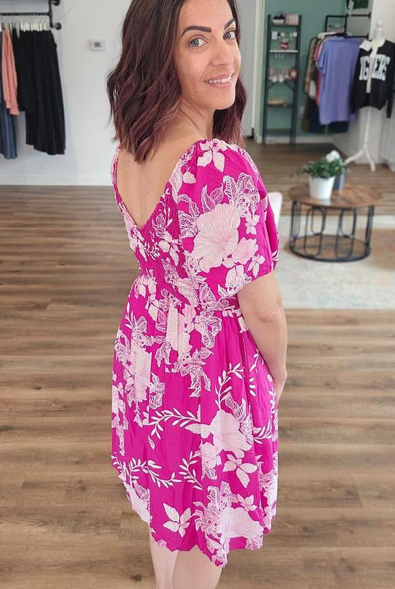 Shop Island Escape Smocked Dress with Pockets - Reversible- at Ruby Joy Boutique, a Women's Clothing Store in Pickerington, Ohio