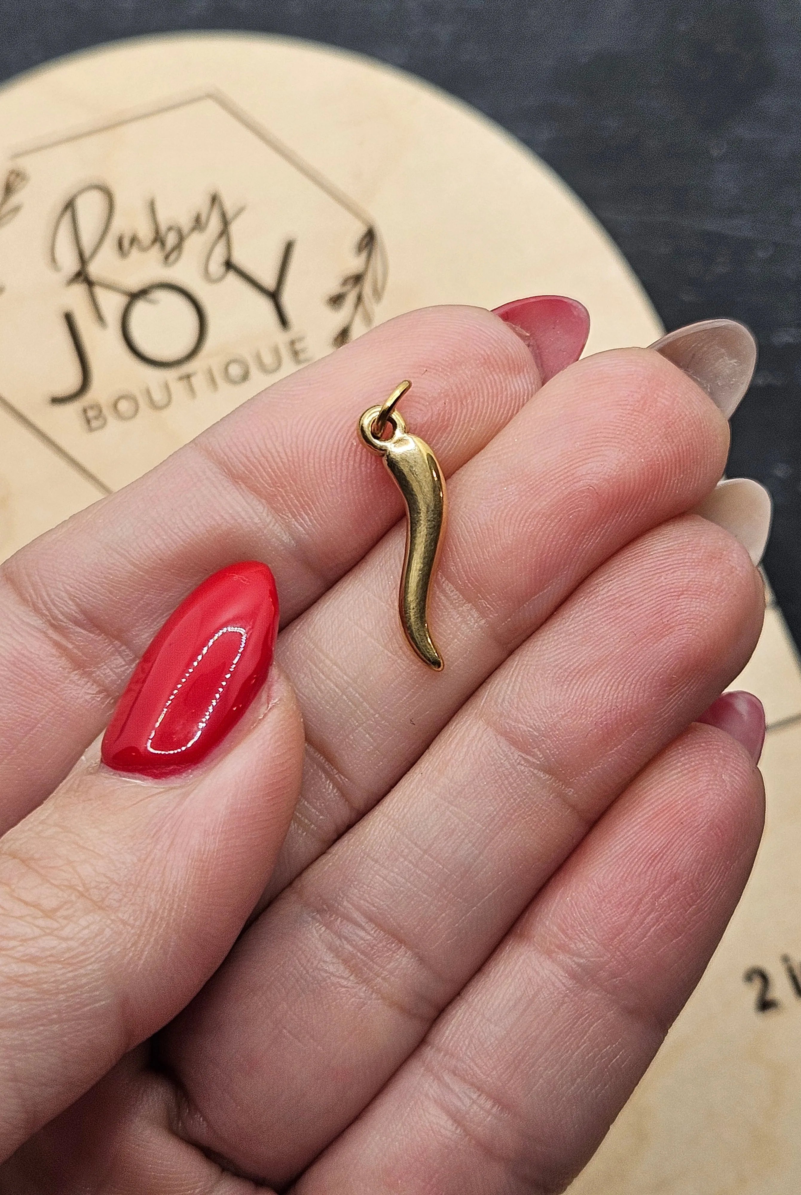 Shop Italian Horn Charm- at Ruby Joy Boutique, a Women's Clothing Store in Pickerington, Ohio