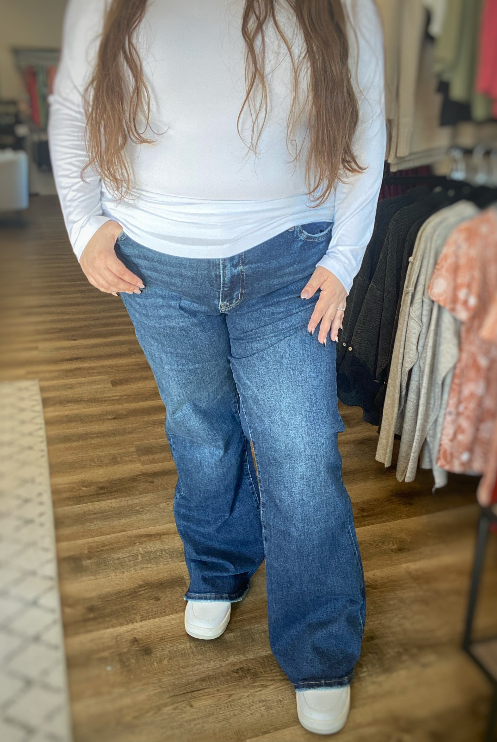 Shop Jayla High Rise Bootcut | Mica Denim-Jeans at Ruby Joy Boutique, a Women's Clothing Store in Pickerington, Ohio