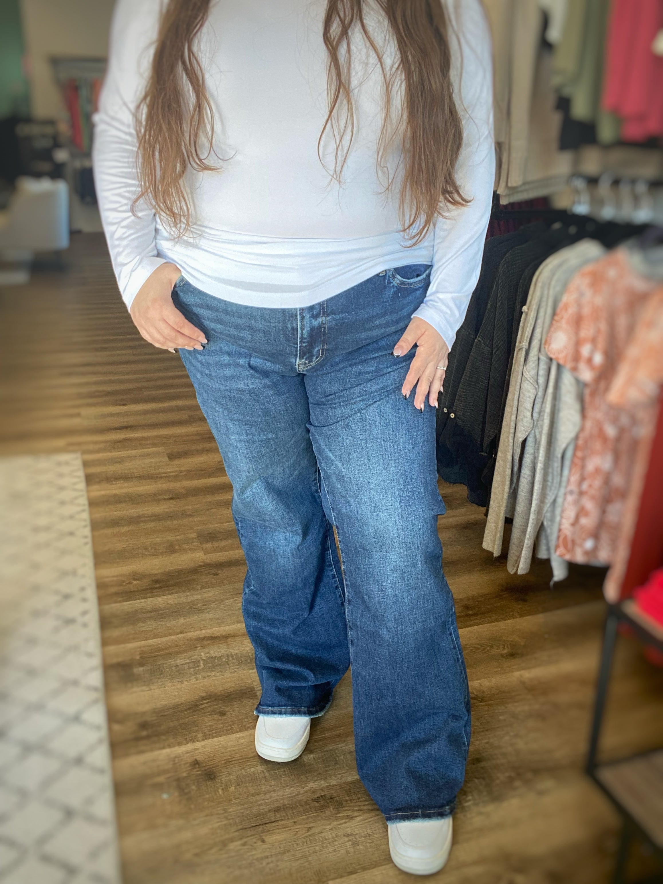 Shop Jayla High Rise Bootcut | Mica Denim-Jeans at Ruby Joy Boutique, a Women's Clothing Store in Pickerington, Ohio