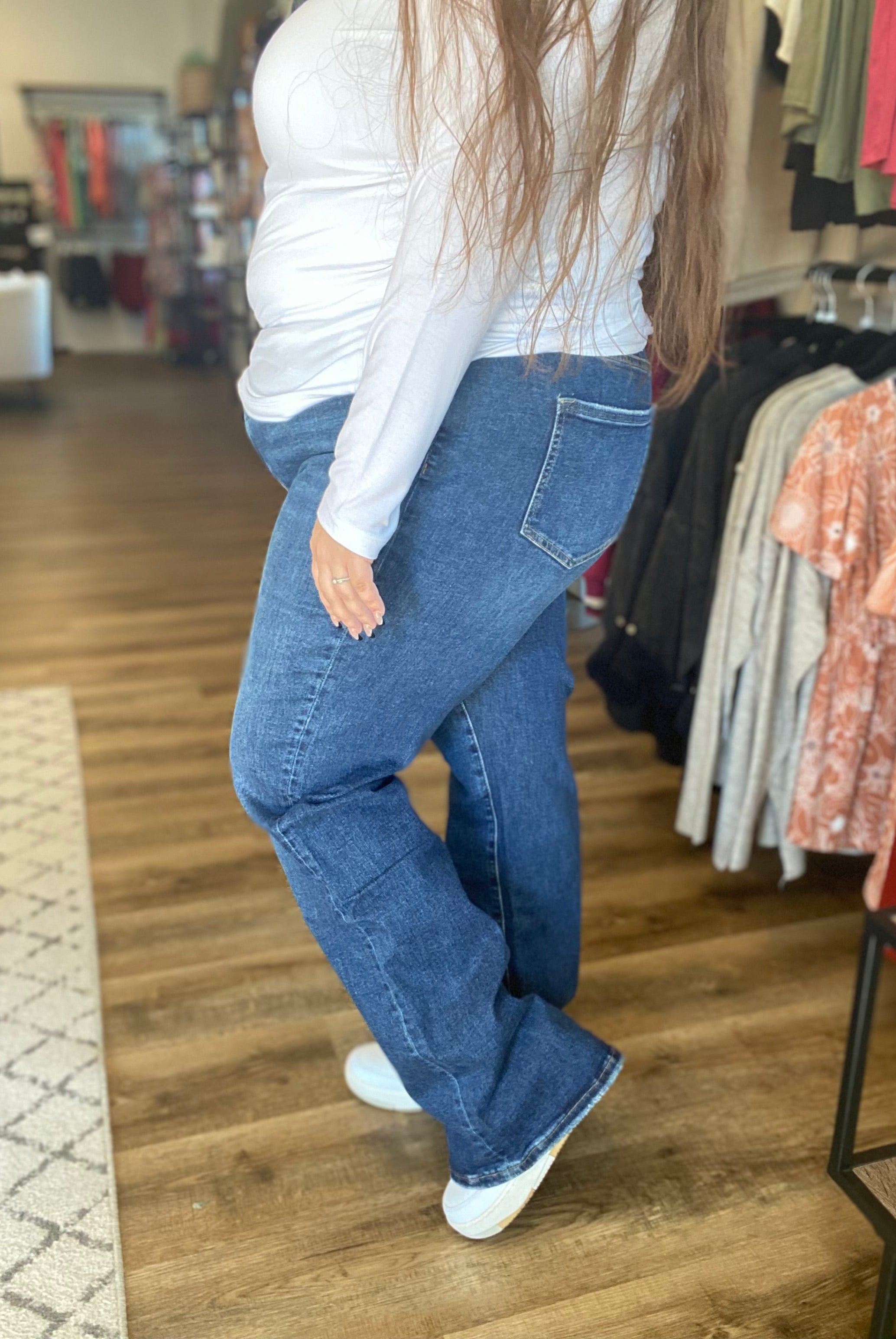 Shop Jayla High Rise Bootcut | Mica Denim-Jeans at Ruby Joy Boutique, a Women's Clothing Store in Pickerington, Ohio