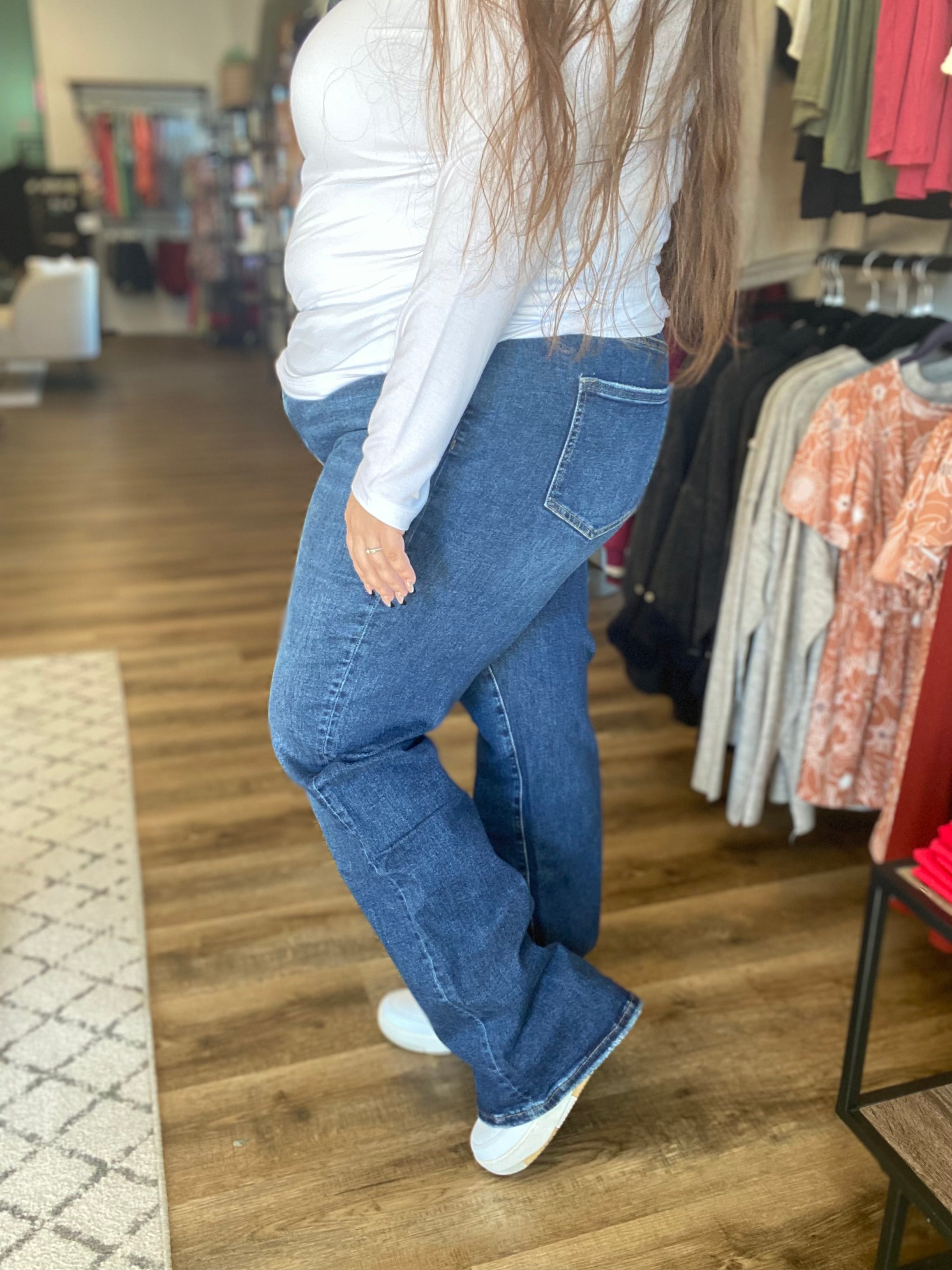 Shop Jayla High Rise Bootcut | Mica Denim-Jeans at Ruby Joy Boutique, a Women's Clothing Store in Pickerington, Ohio