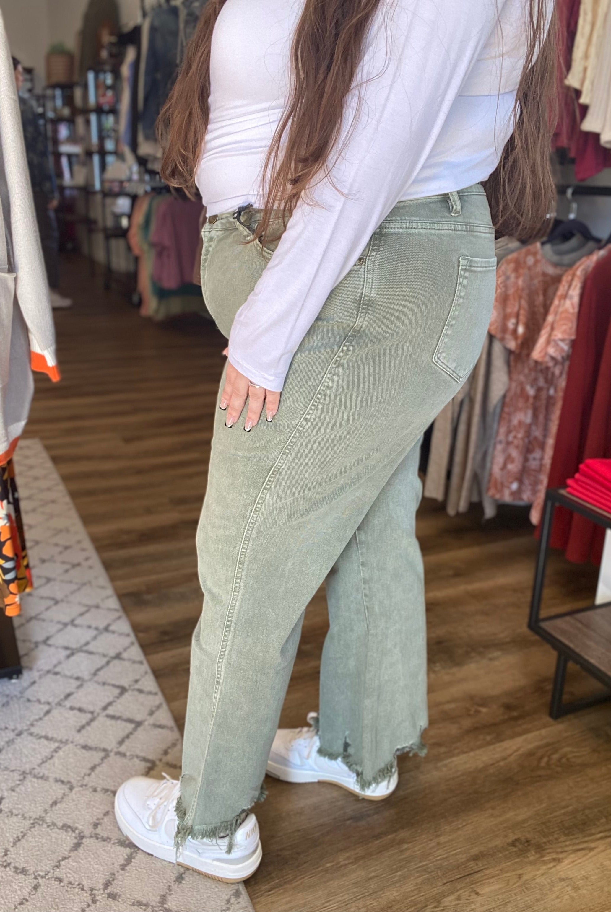 Shop Jessi Flare Crop Jeans | Mica Denim-Jeans at Ruby Joy Boutique, a Women's Clothing Store in Pickerington, Ohio