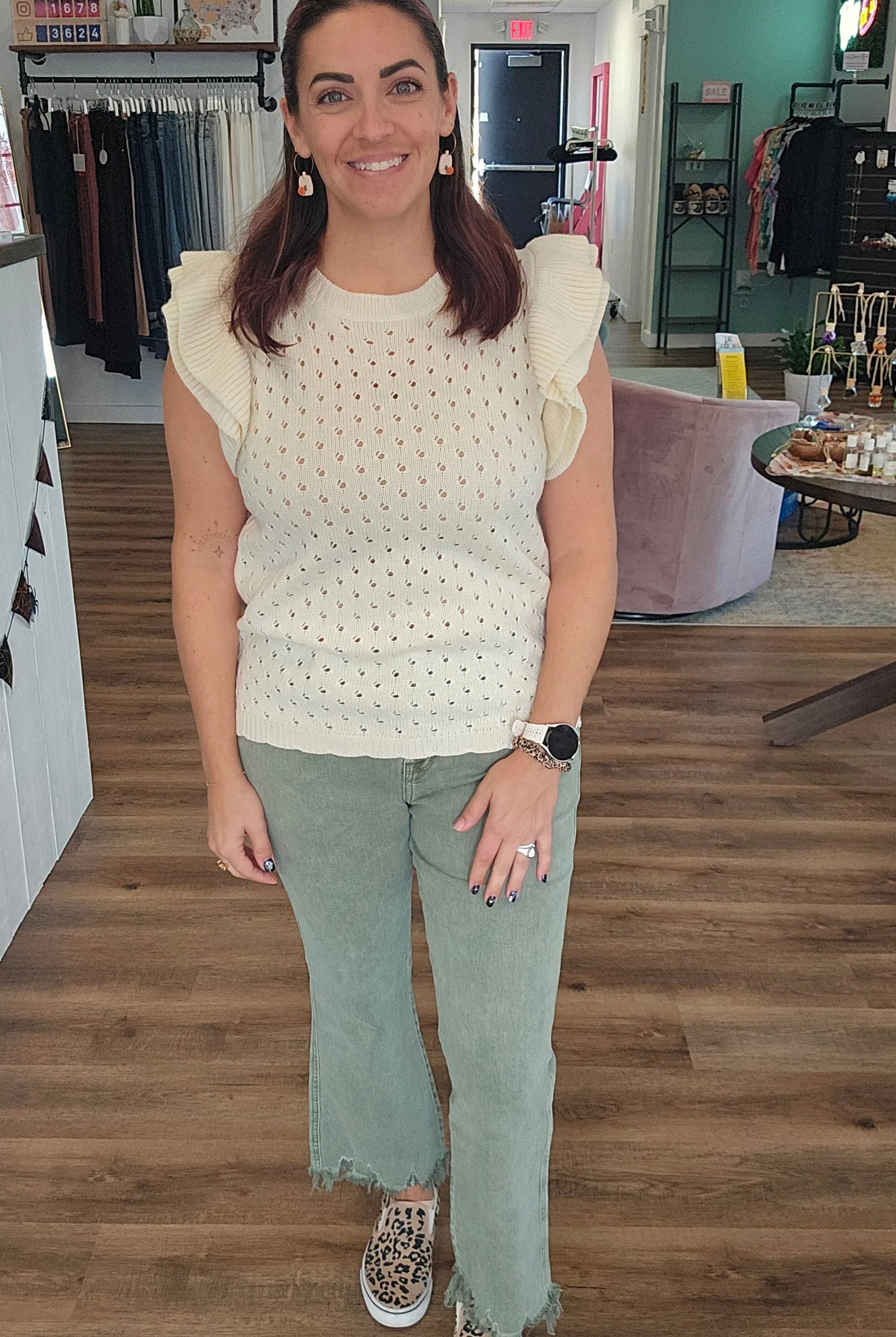 Shop Jessi Flare Crop Jeans | Mica Denim-Jeans at Ruby Joy Boutique, a Women's Clothing Store in Pickerington, Ohio