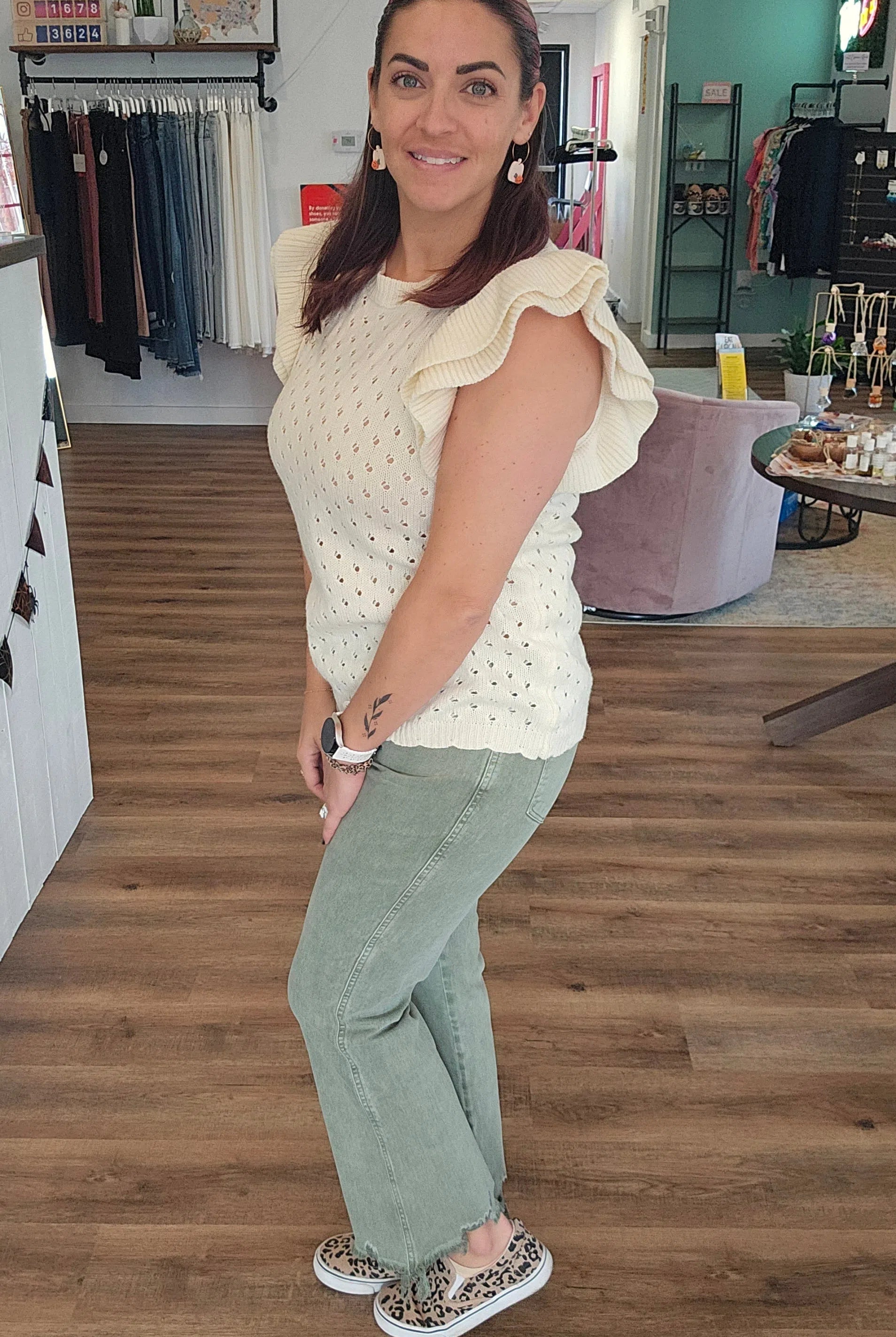 Shop Jessi Flare Crop Jeans | Mica Denim-Jeans at Ruby Joy Boutique, a Women's Clothing Store in Pickerington, Ohio