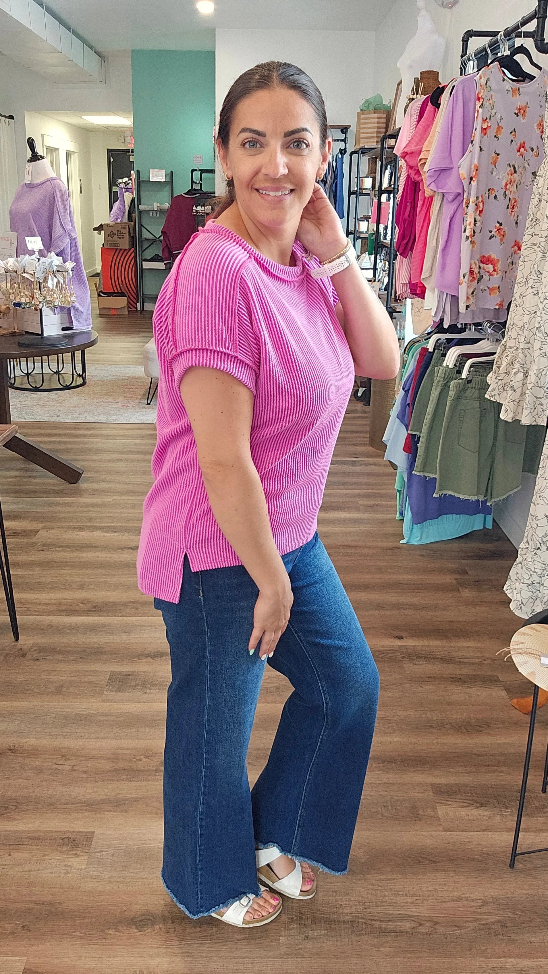 Shop Juna Super High-Rise Wide Leg Jeans | Mica Denim- at Ruby Joy Boutique, a Women's Clothing Store in Pickerington, Ohio
