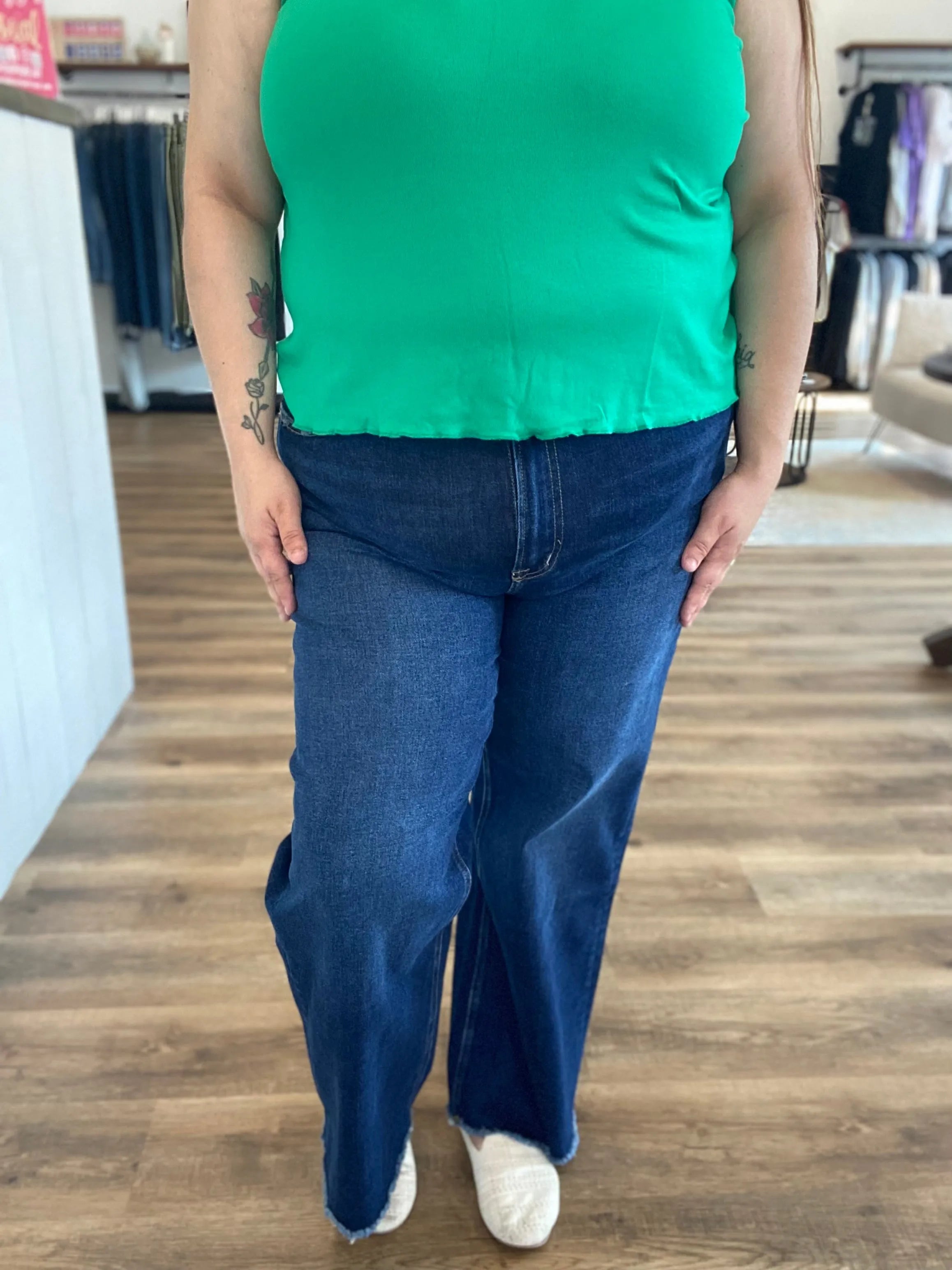Shop Juna Super High-Rise Wide Leg Jeans | Mica Denim- at Ruby Joy Boutique, a Women's Clothing Store in Pickerington, Ohio